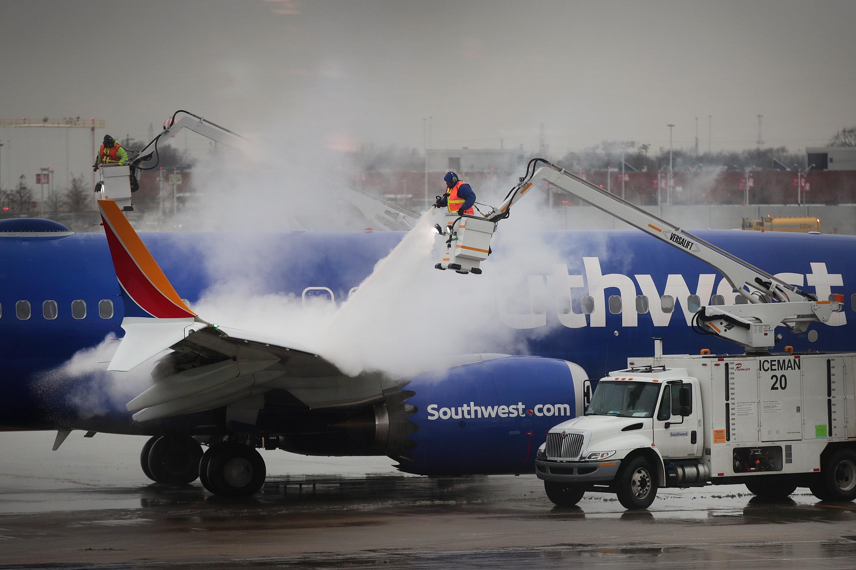 Planes Are Deiced At Chicago's Midway Airport