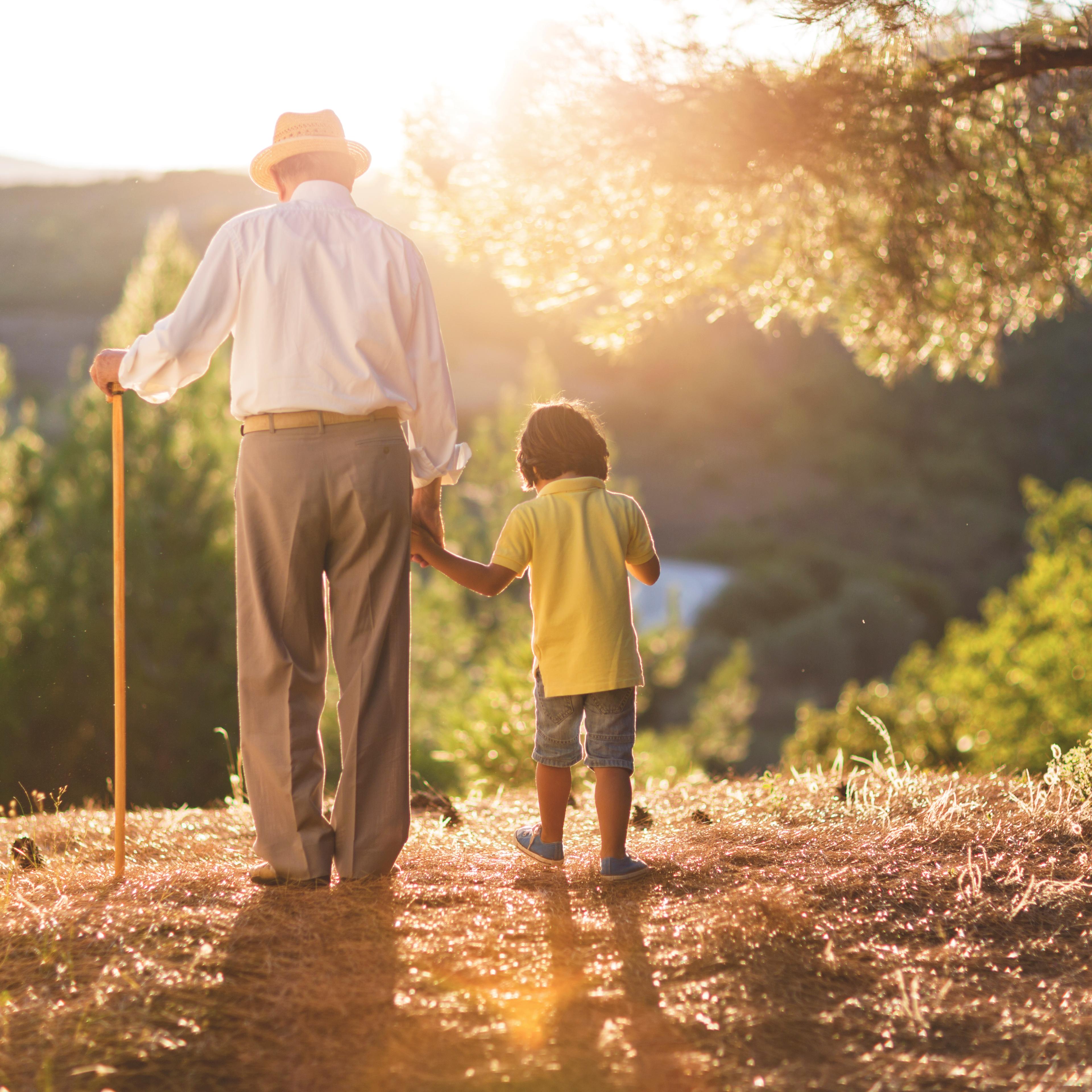 Grandfather with his grandson