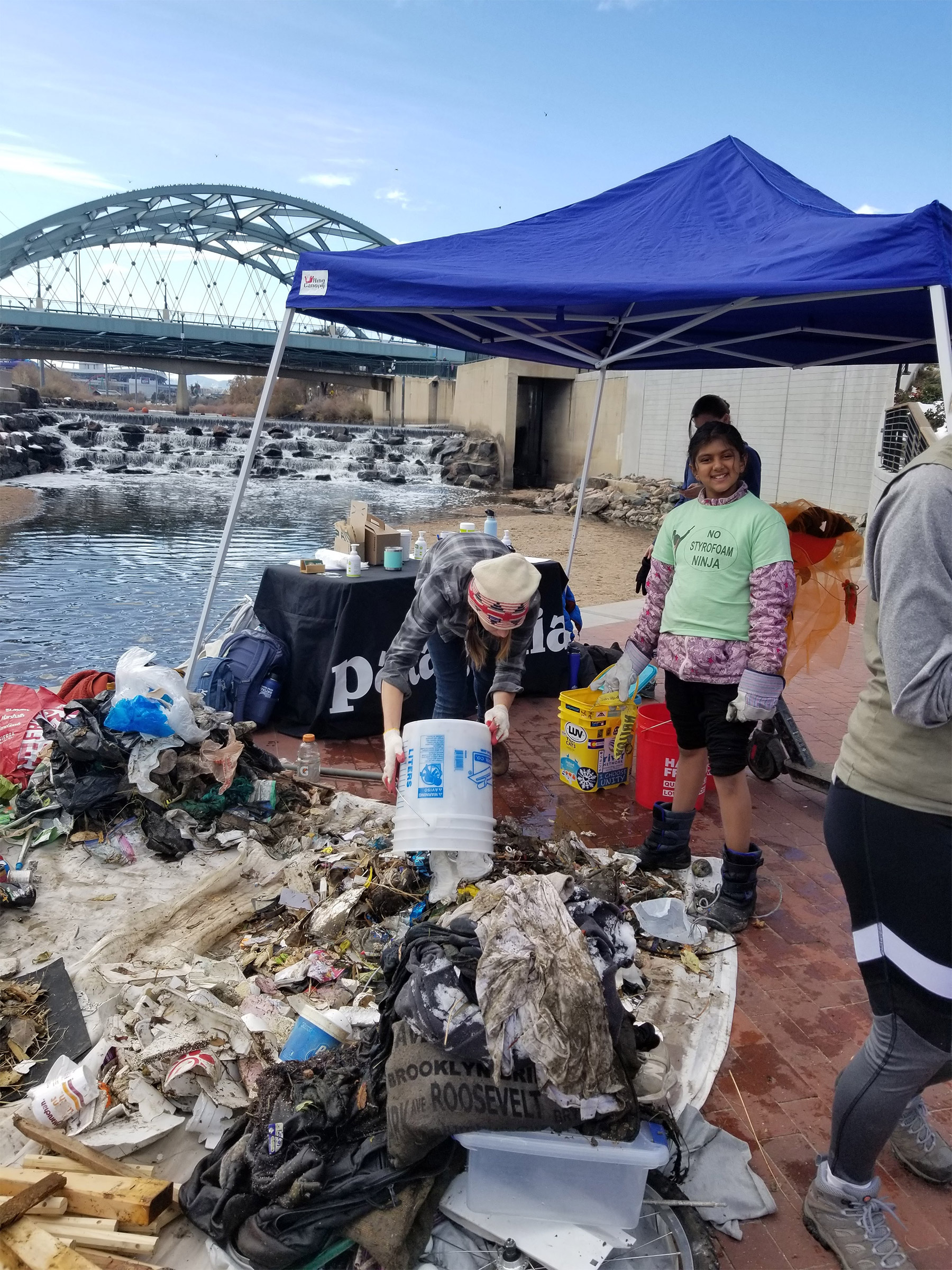 Madhvi Chittoor at a river clean-up event she co-organized in Denver