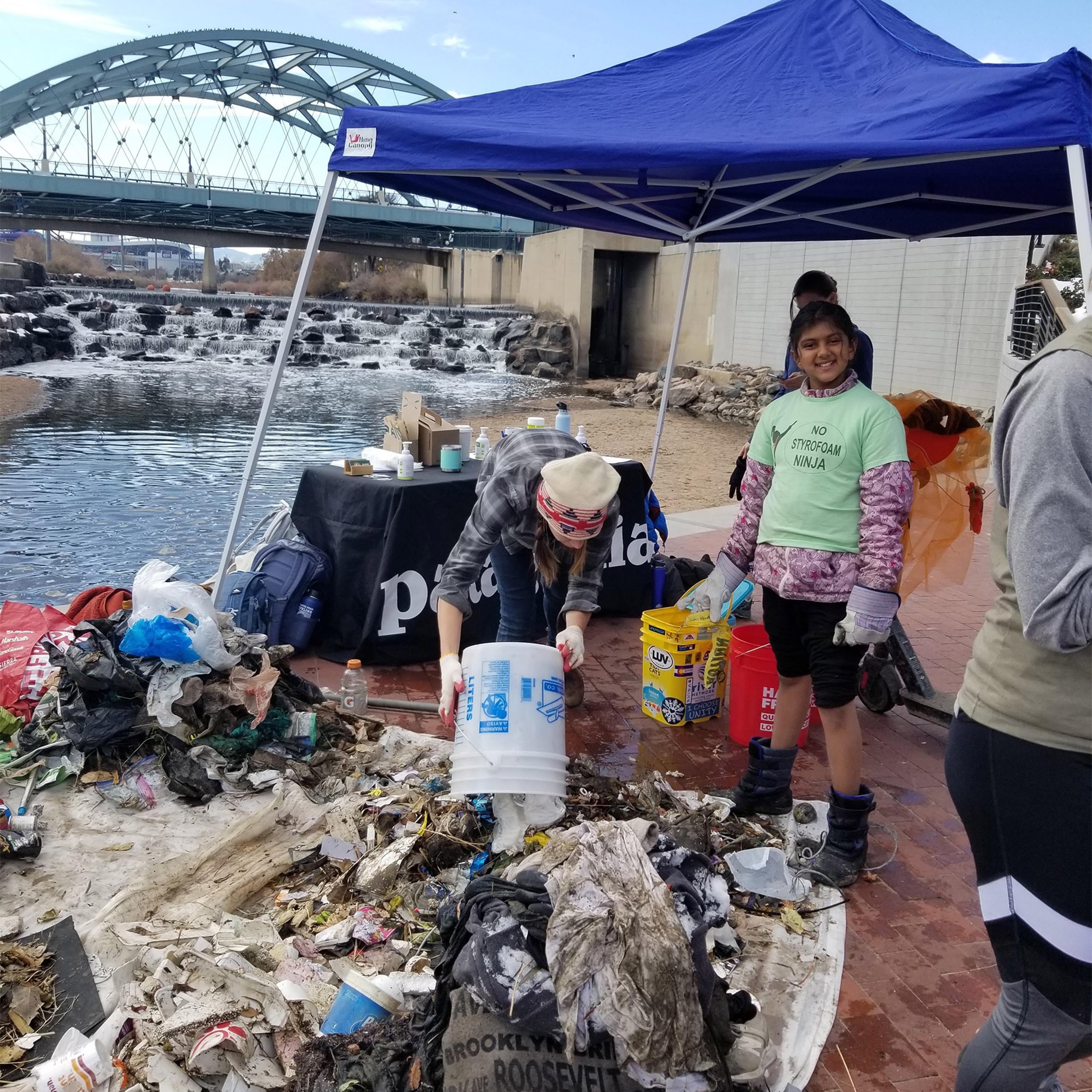 Madhvi Chittoor at a river clean-up event she co-organized in Denver