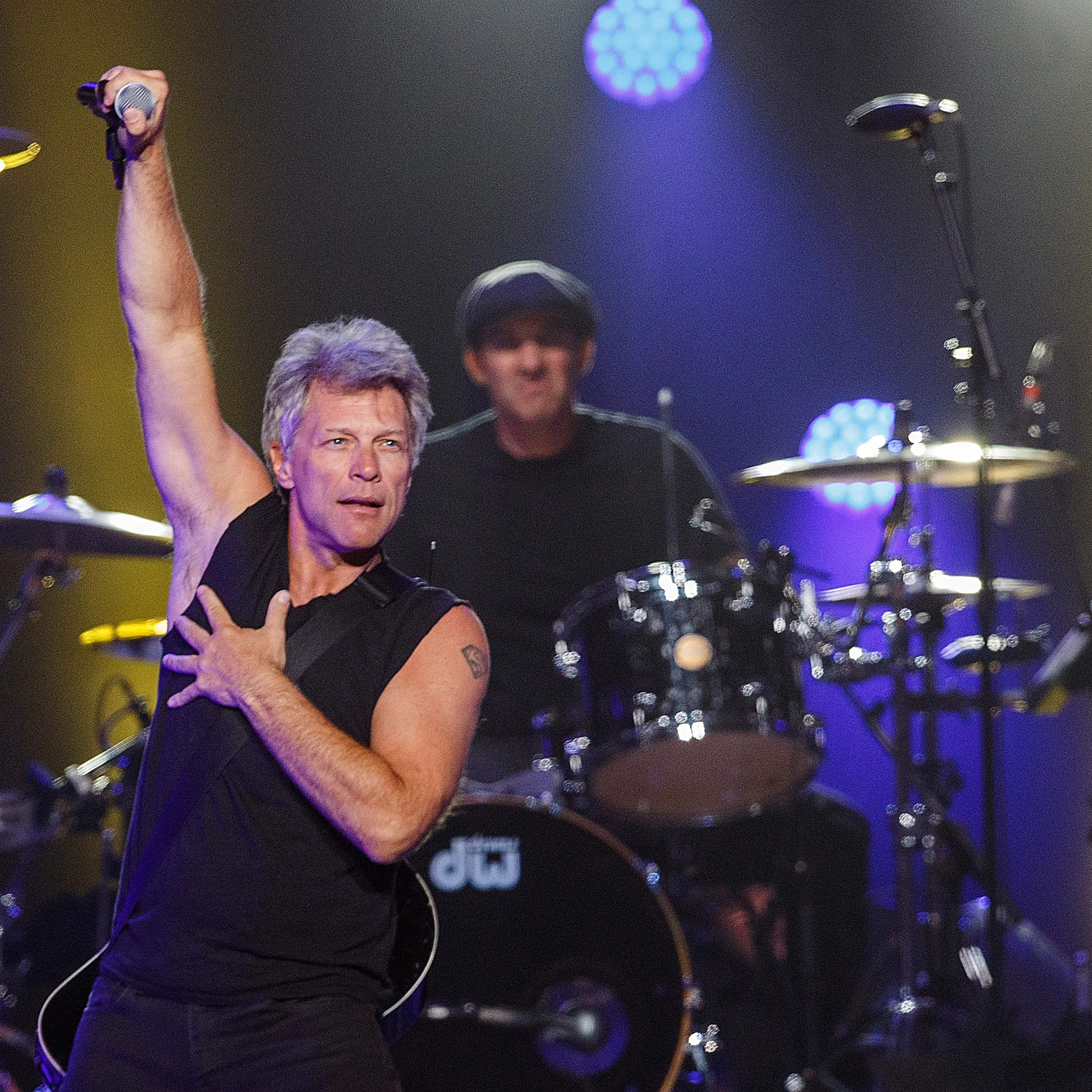 Musician Jon Bon Jovi of Bon Jovi performs onstage at Rogers Arena on August 22, 2015 in Vancouver, Canada.