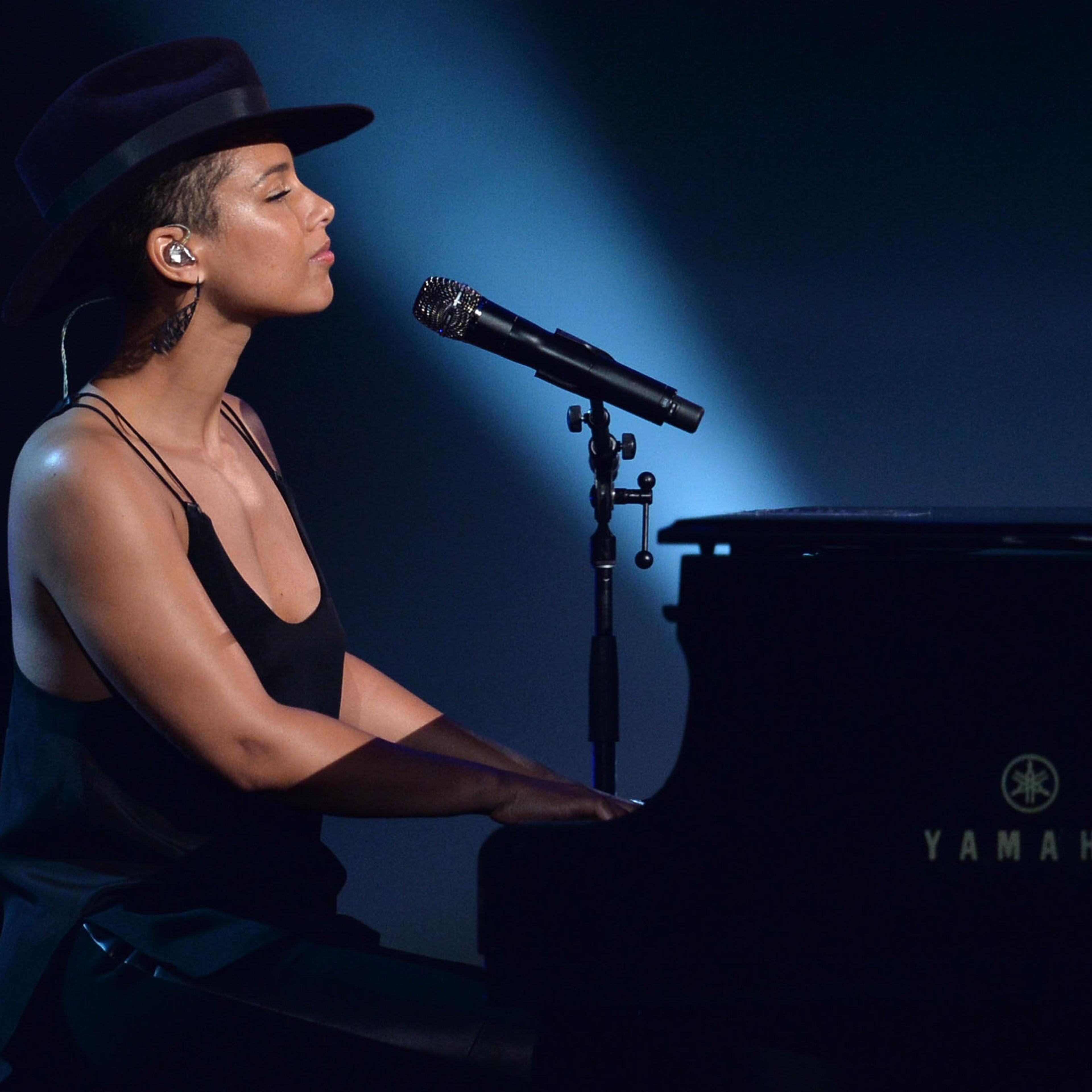 Alicia Keys performs onstage during The Grammy's on January 27.