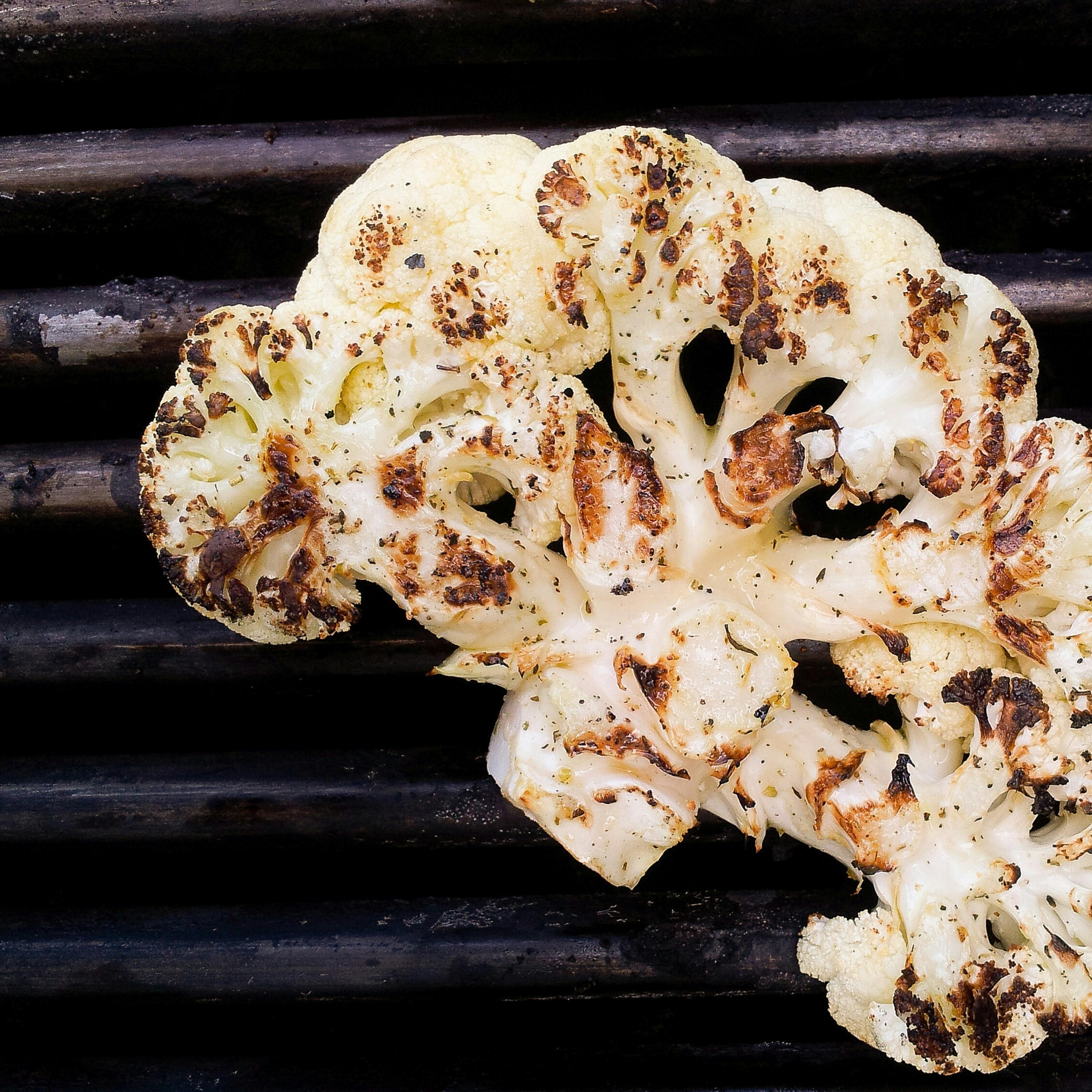 Close-Up Of Cauliflower On Barbecue Grill