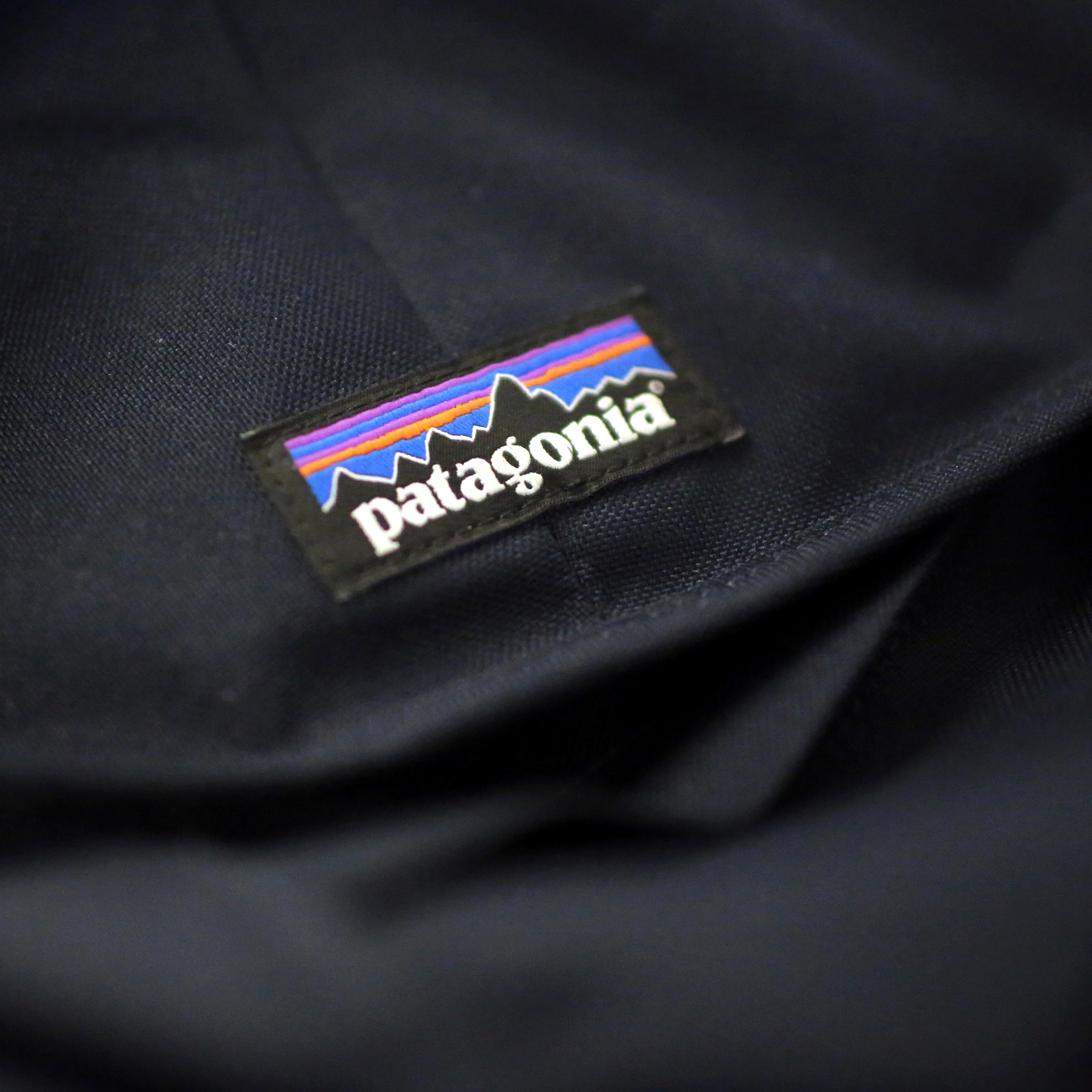 A Patagonia logo is sewn on a backpack Wednesday, Nov. 28, 2018, in New York