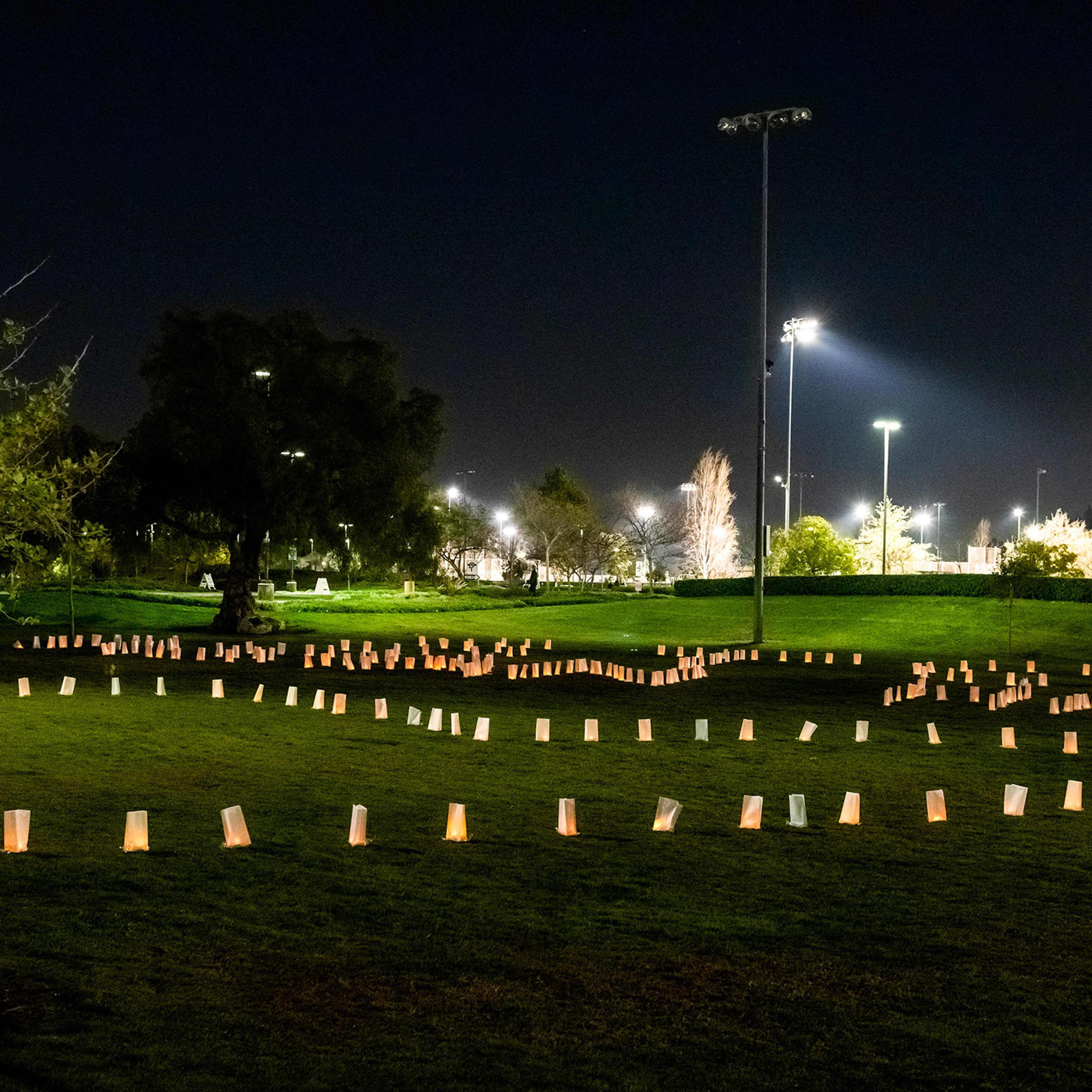 A March 4 candlelit memorial in Fountain Valley, Calif., pays tribute to victims of anti-Asian hate crimes amid the pandemic