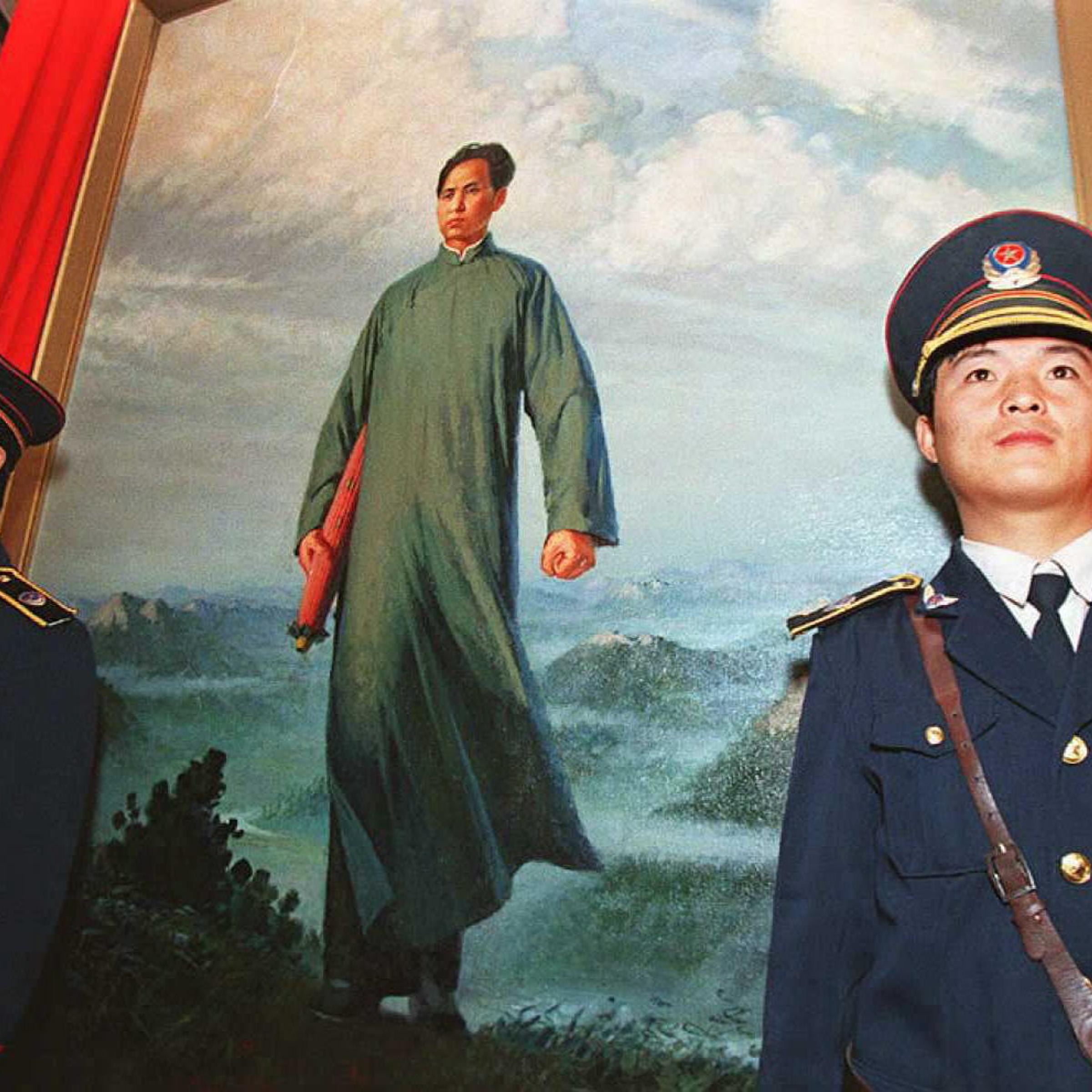 Security guards protect 09 October the painting "C