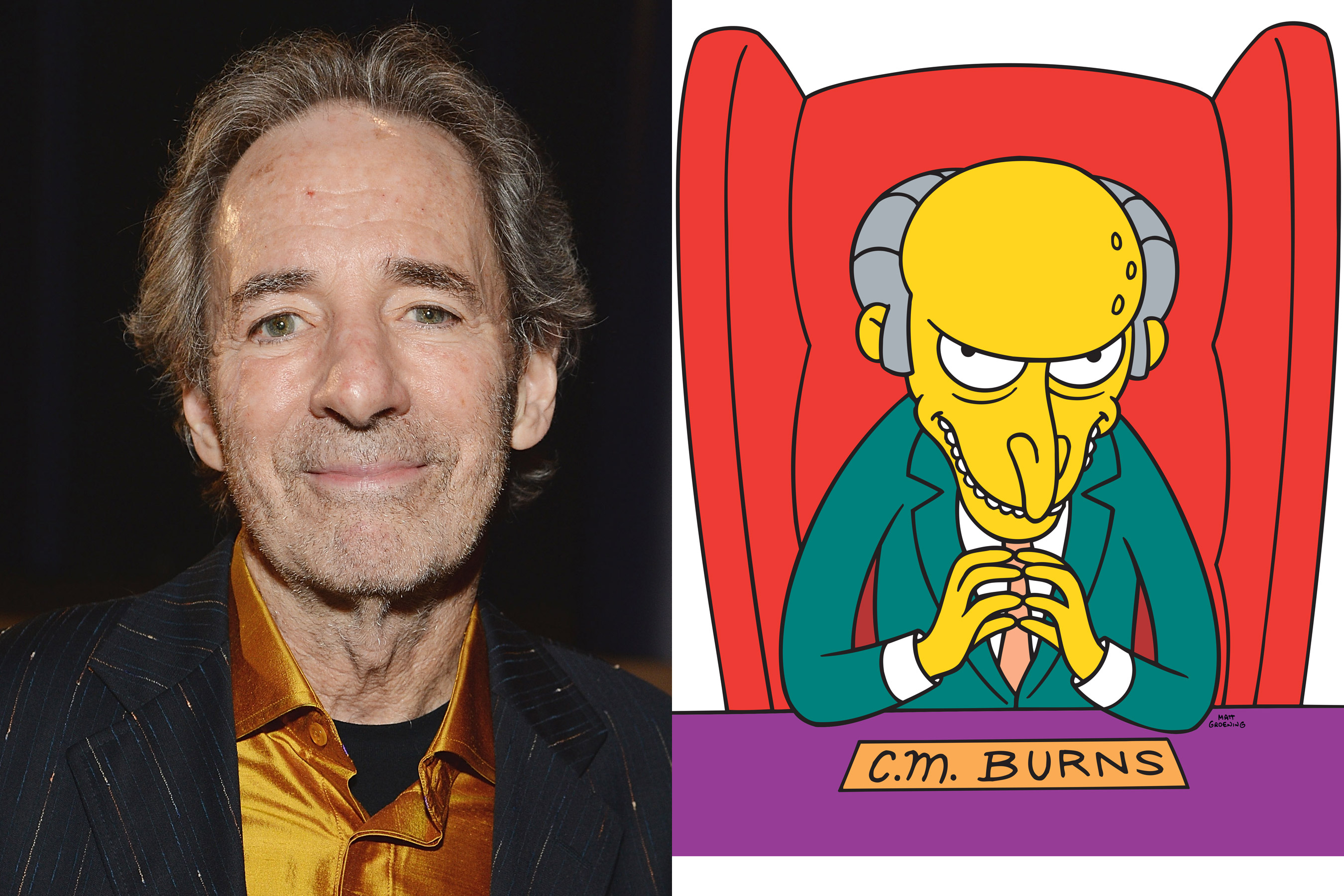 Harry Shearer, left, voices numerous characters on <i>The Simpsons</i> including that of Mr. Burns.