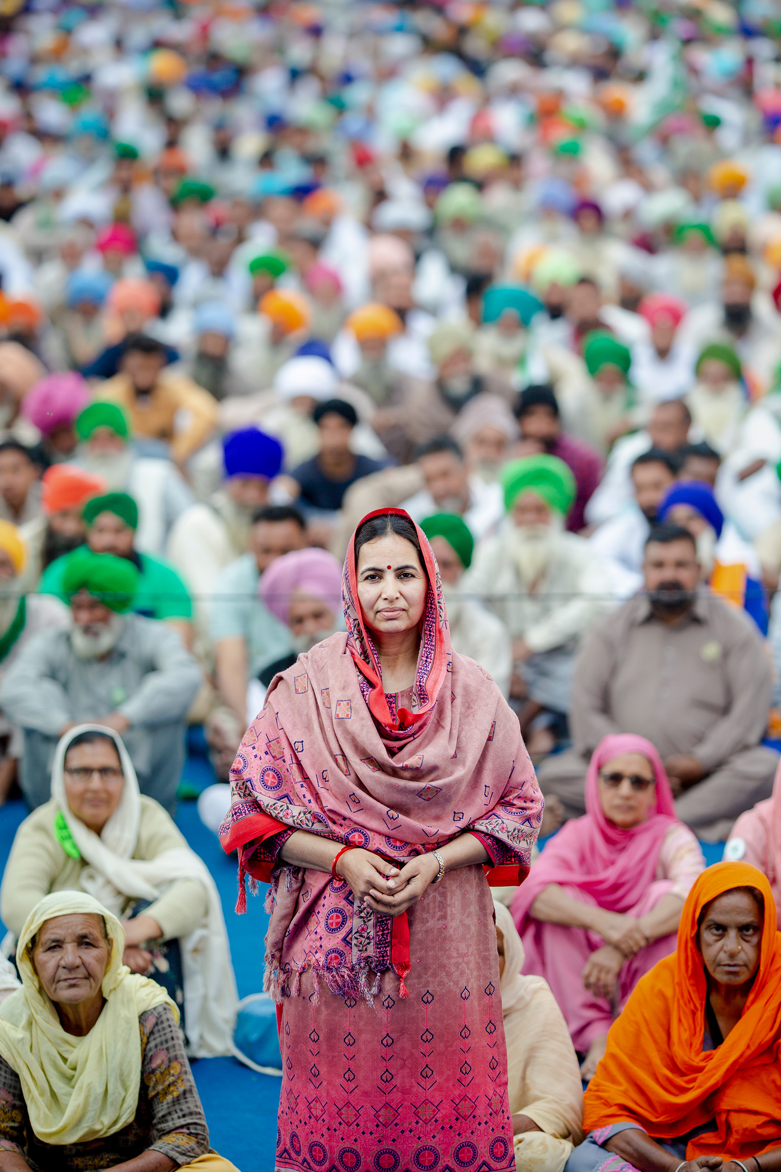 A gender-rights activist from Haryana, Sudesh Goyat has been at the Tikri protest site since the very beginning, helping mobilize women and organize for Jan. 18 to be recognized as Women Farmers Day. “Women work equally in the fields with the men. It’s only right they should be here to protest,” she says. “The awareness among women about their own power has never been higher than now.”