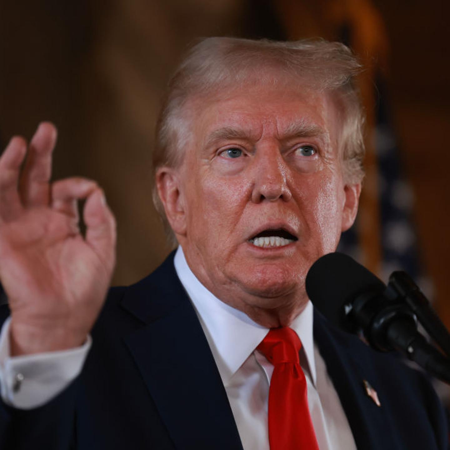 Republican Presidential Nominee Donald Trump Speaks To The Press In Palm Beach, Florida