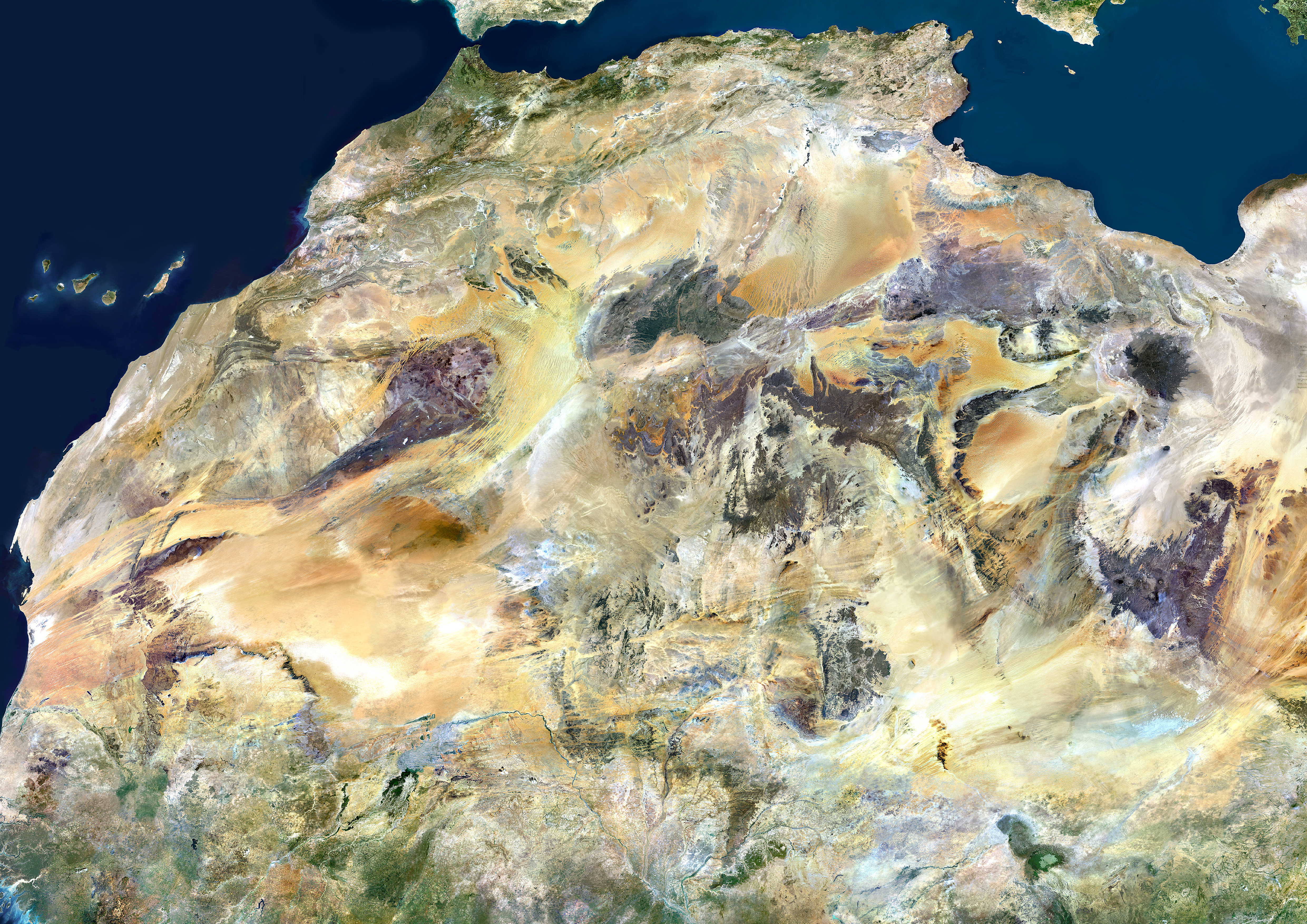Sahara Desert, Africa, True Colour Satellite Image