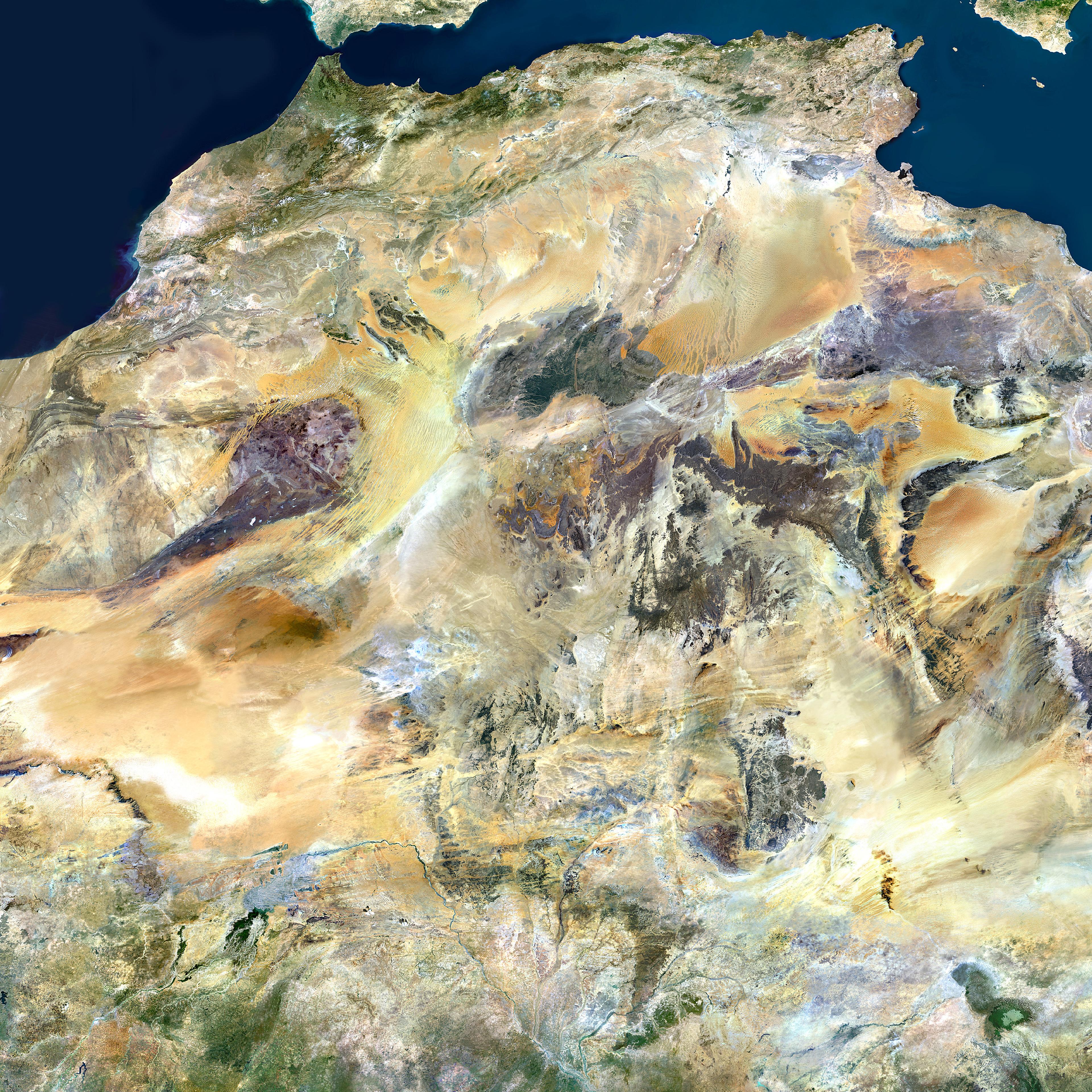 Sahara Desert, Africa, True Colour Satellite Image
