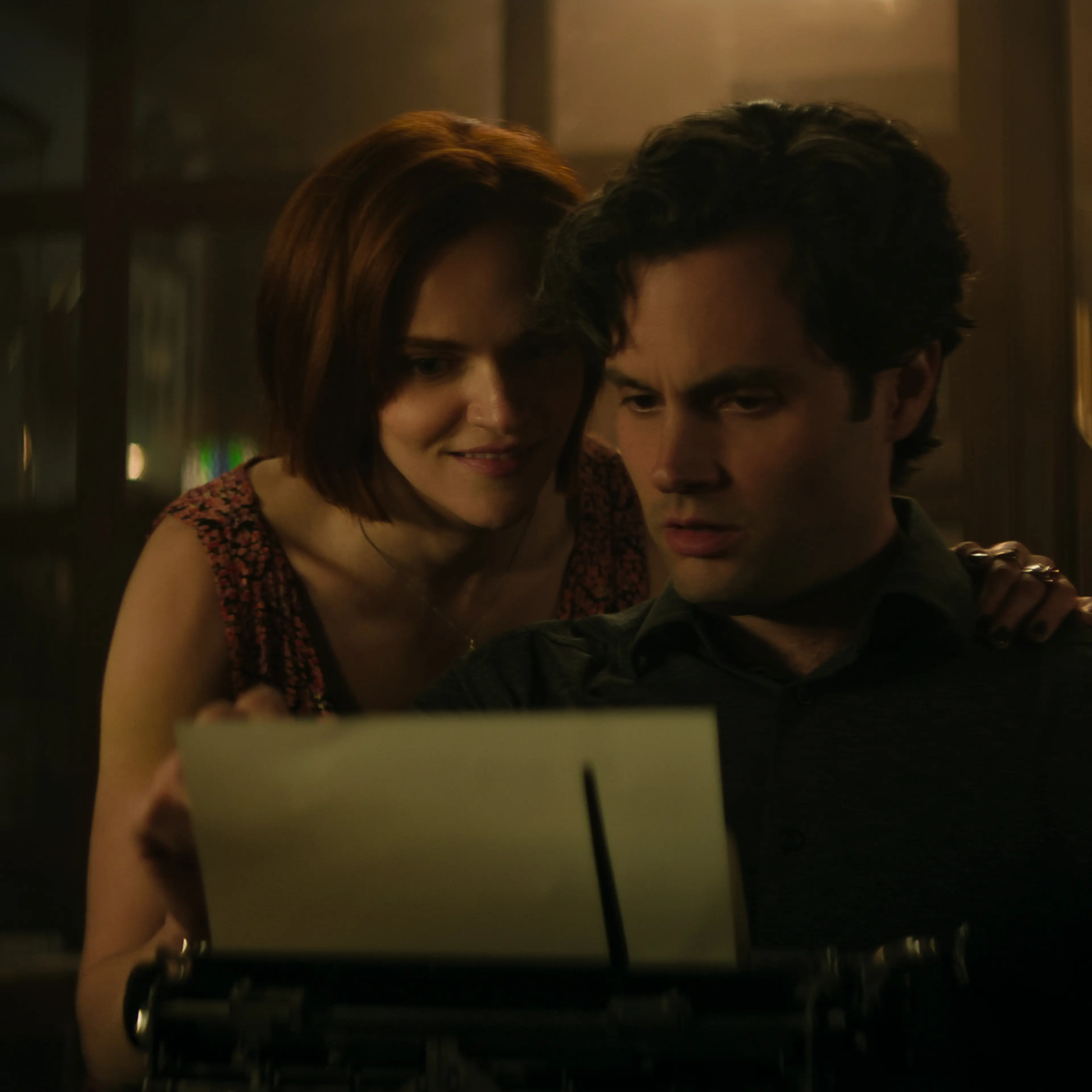 You. (L to R) Madeline Brewer as Bronte, Penn Badgley as Joe Goldberg in episode 503 of You. Cr. Courtesy of Netflix © 2025