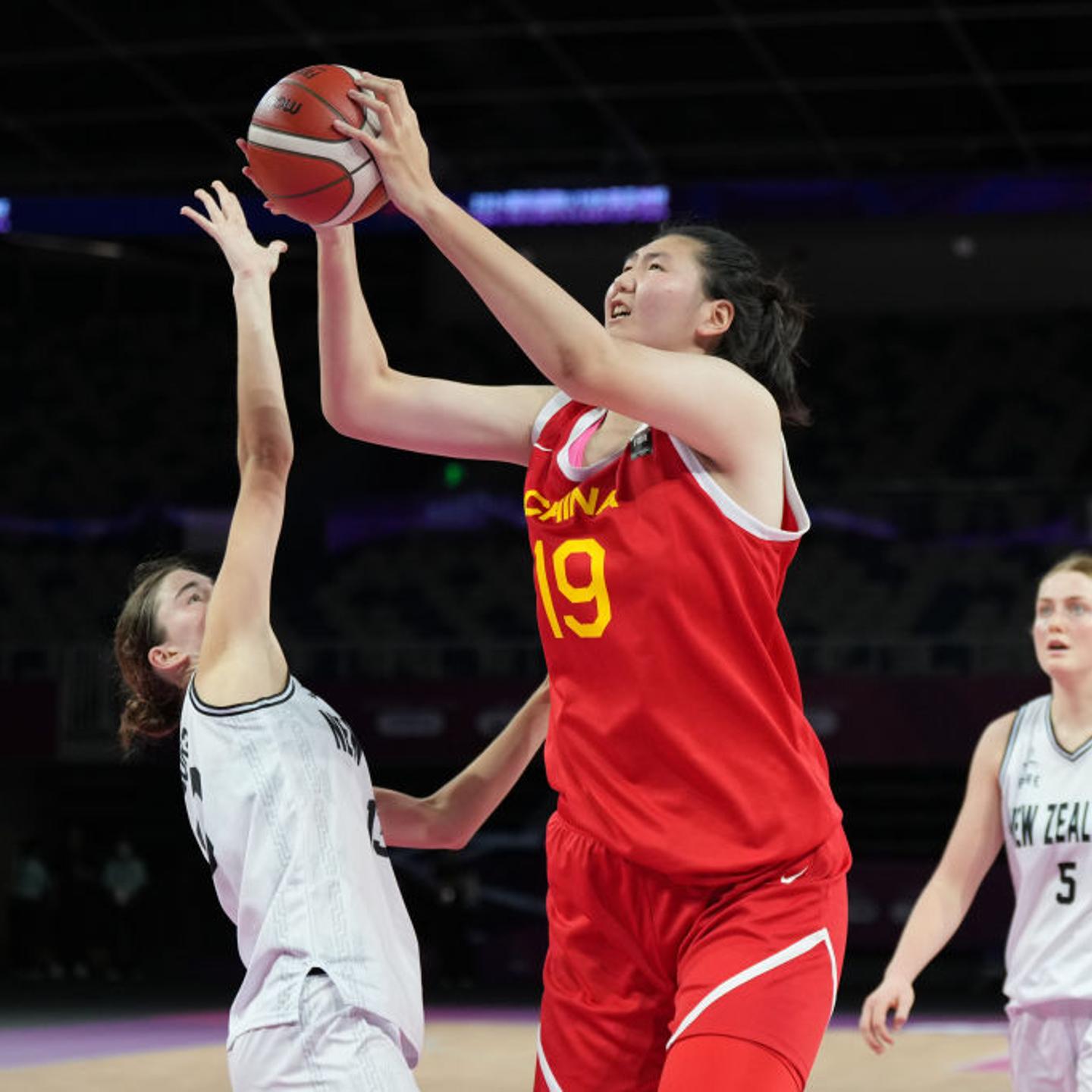 Zhang Ziyu of China in action during during FIBA U18 Women's Asia Cup 2024 match between New Zealand and China in Shenzhen, China, on June 25, 2024.