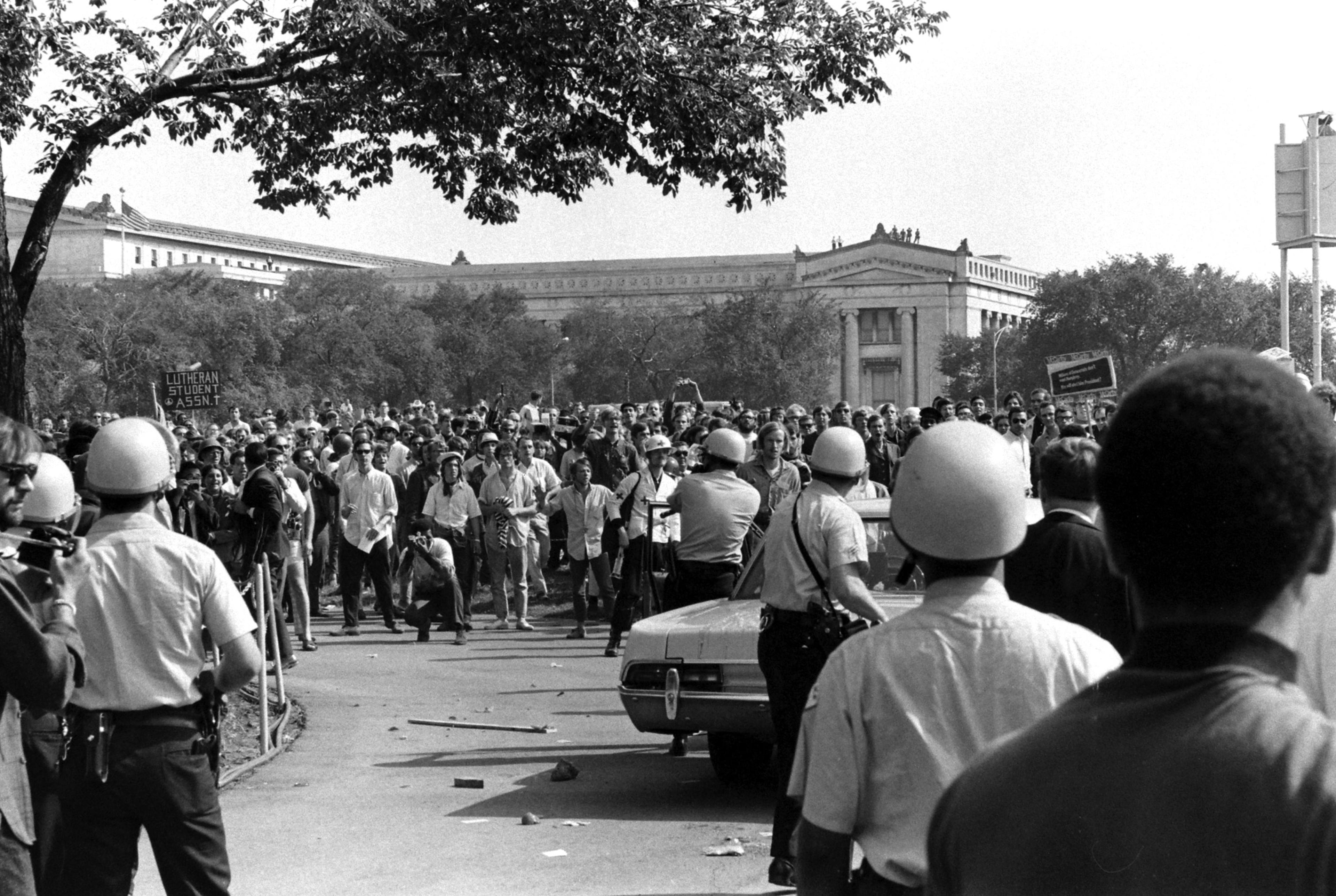 Protests at the Democratic Convention in Chicago, July 1968.