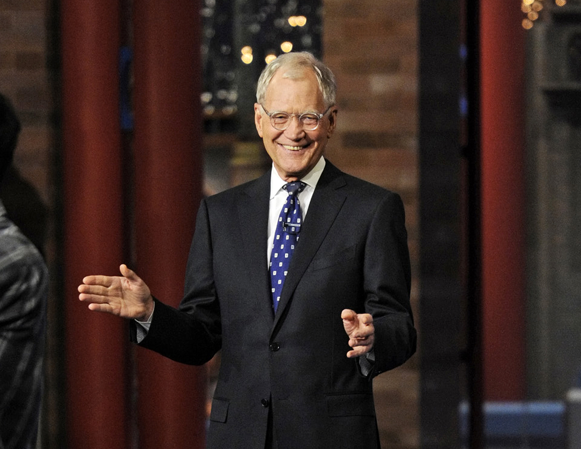 In this image released by CBS, David Letterman appears during a taping of his final "Late Show with David Letterman," on May 20, 2015 at the Ed Sullivan Theater in New York.