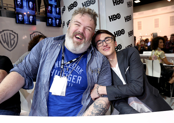 Kristian Nairn and Isaac Hempstead Wright attend the Game of Thrones autograph signing during Comic-Con International on July 22, 2016 in San Diego, California.