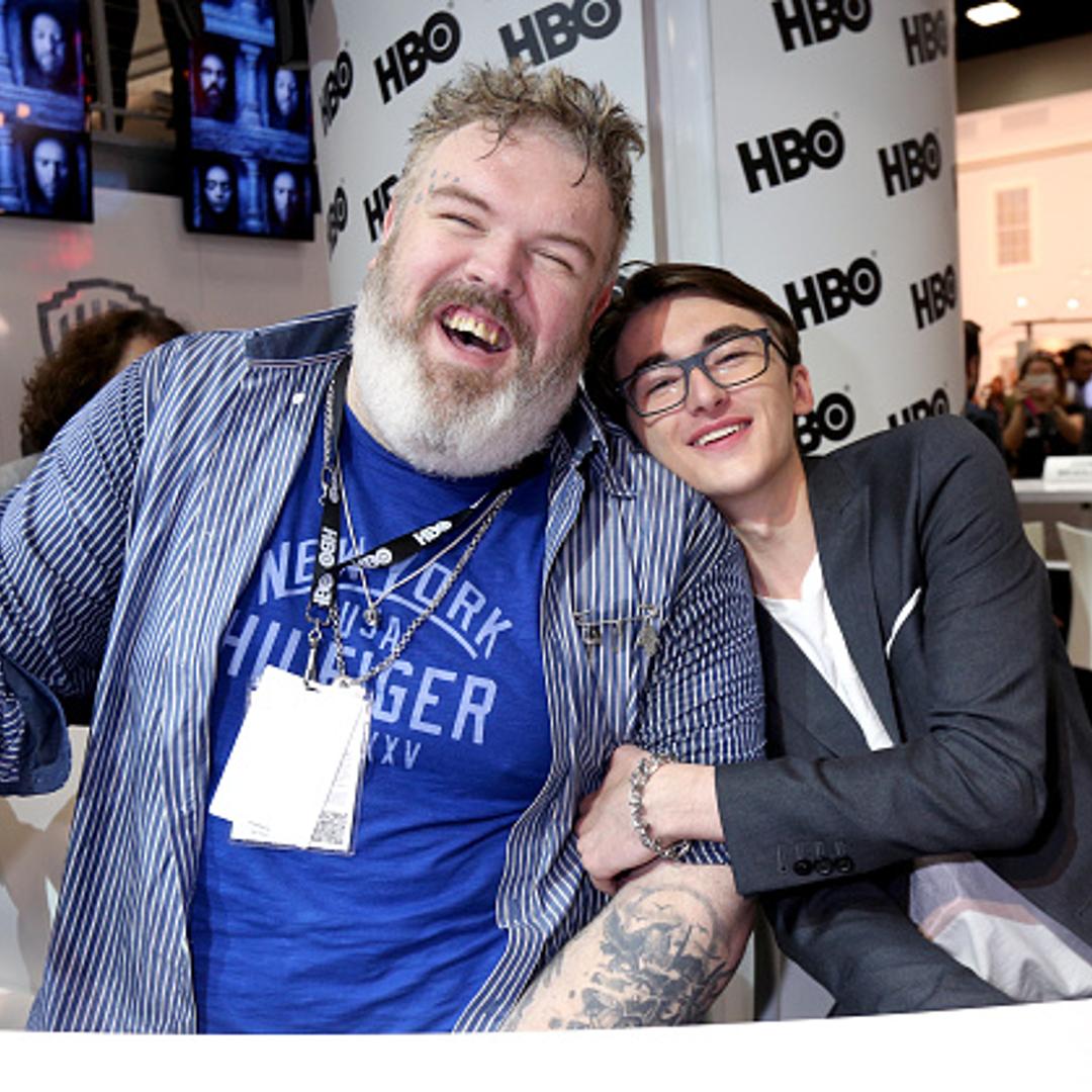 Kristian Nairn and Isaac Hempstead Wright attend the Game of Thrones autograph signing during Comic-Con International on July 22, 2016 in San Diego, California.
