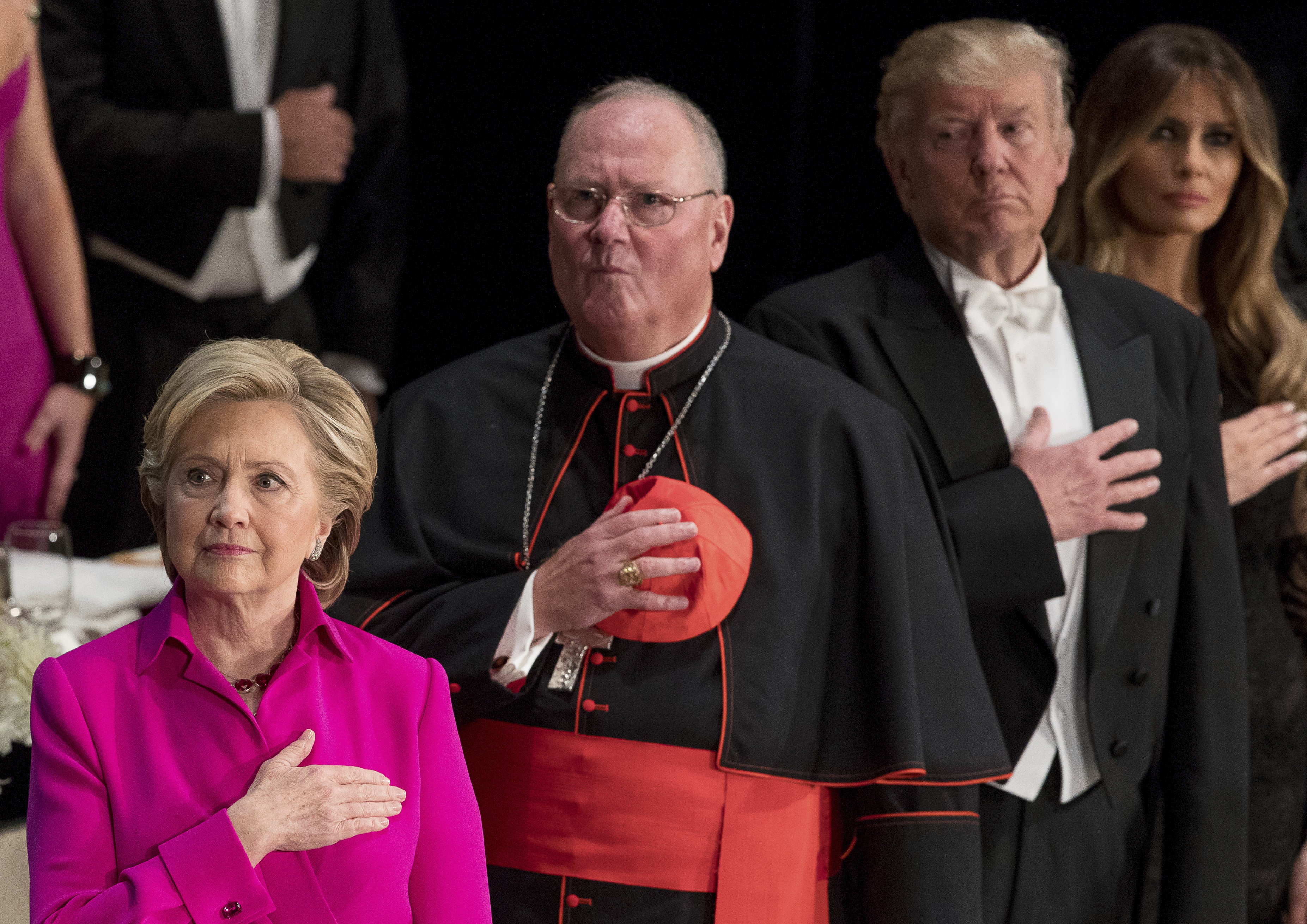 Hillary Clinton, Donald Trump, Melania Trump, Timonthy Dolan