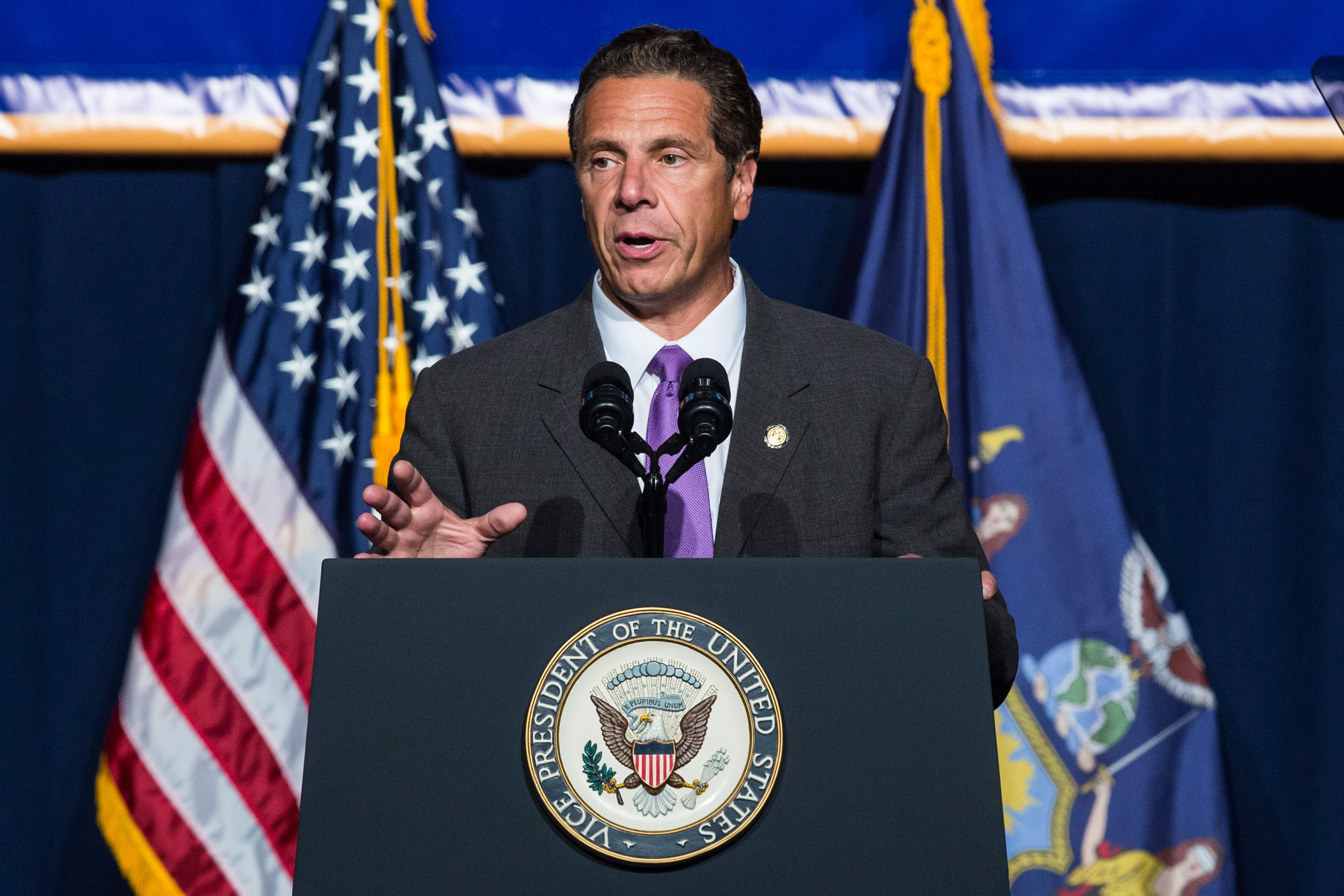 Joe Biden And NY Governor Andrew Cuomo Discuss Economy In New York City