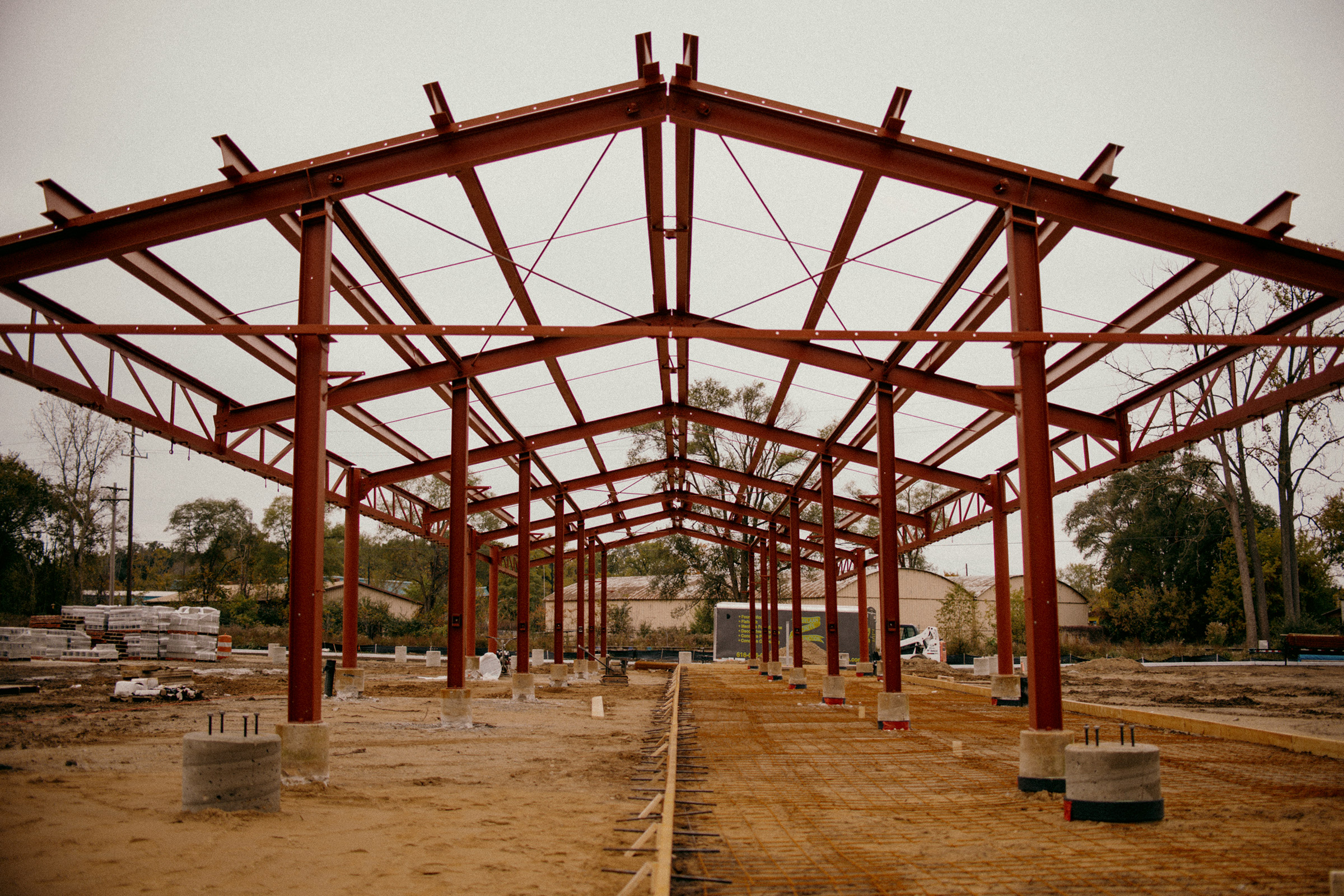 Construction at the new Kalamazoo Farmers Market.