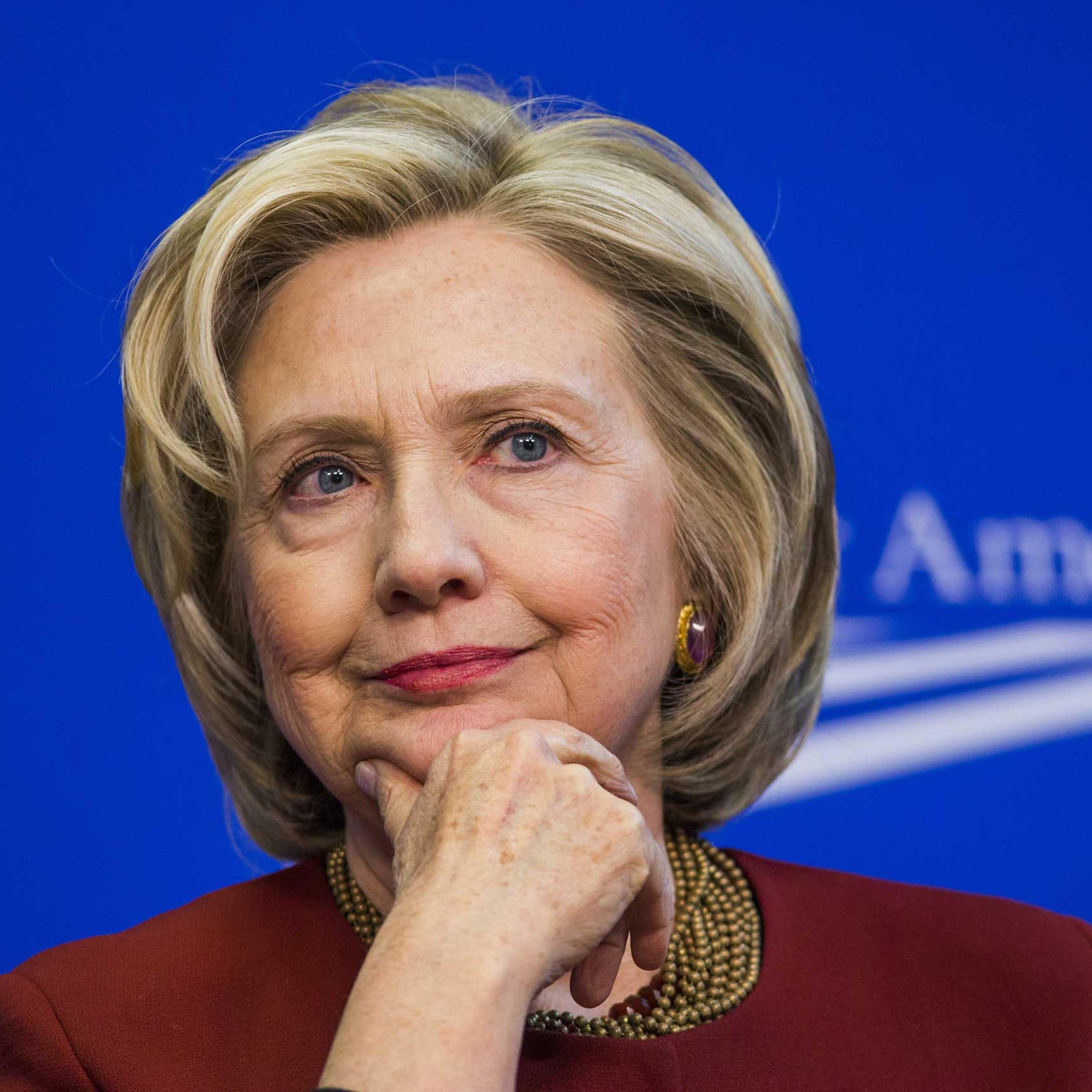Former U.S. Secretary of State Hillary Clinton takes part in a Center for American Progress roundtable discussion on "Expanding Opportunities in America's Urban Areas" in Washington on March 23, 2015.
