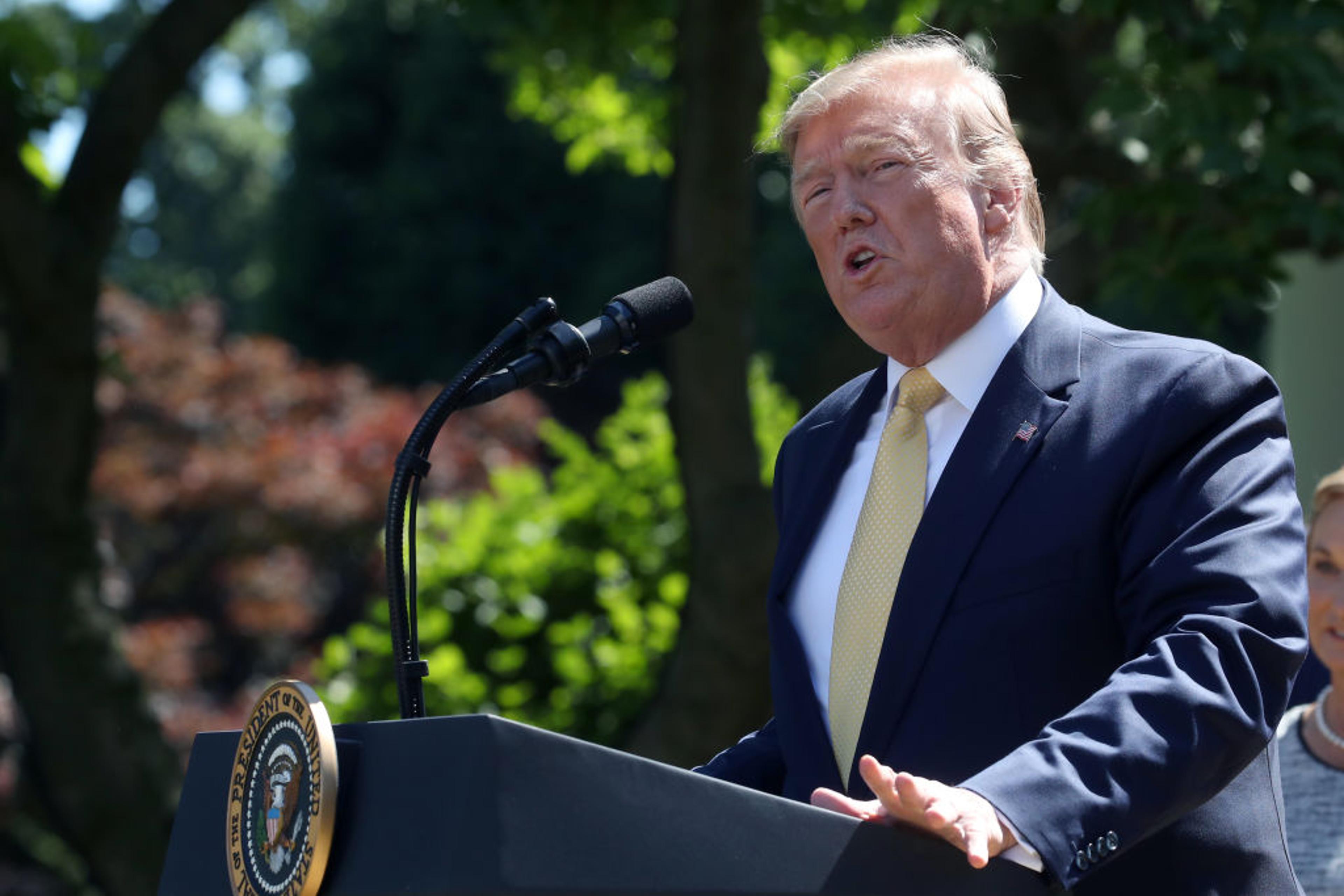 President Donald Trump Delivers Remarks In The Rose Garden On Expanding Health Coverage Options For Small Businesses