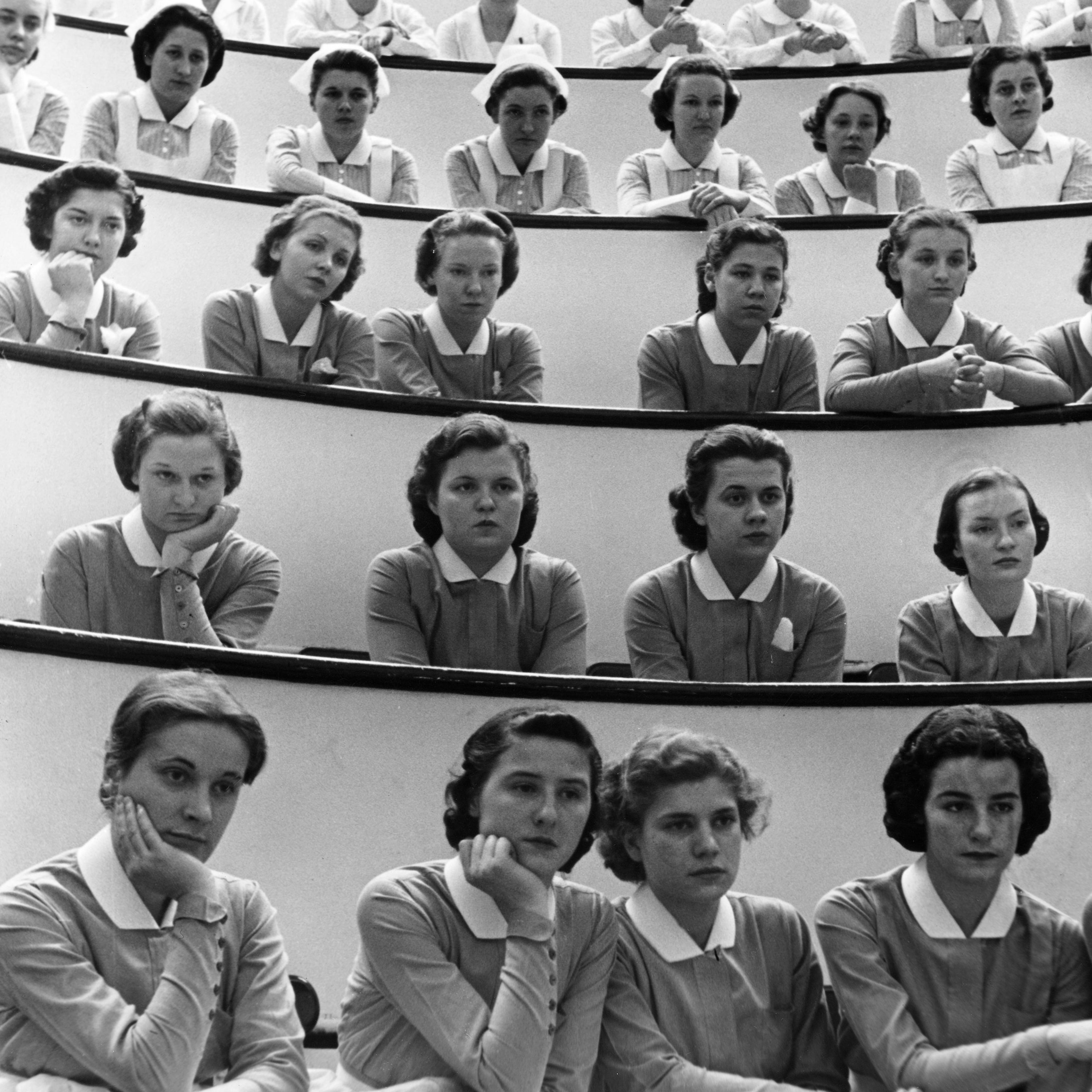 Student nurses at New York's Roosevelt Hospital.
