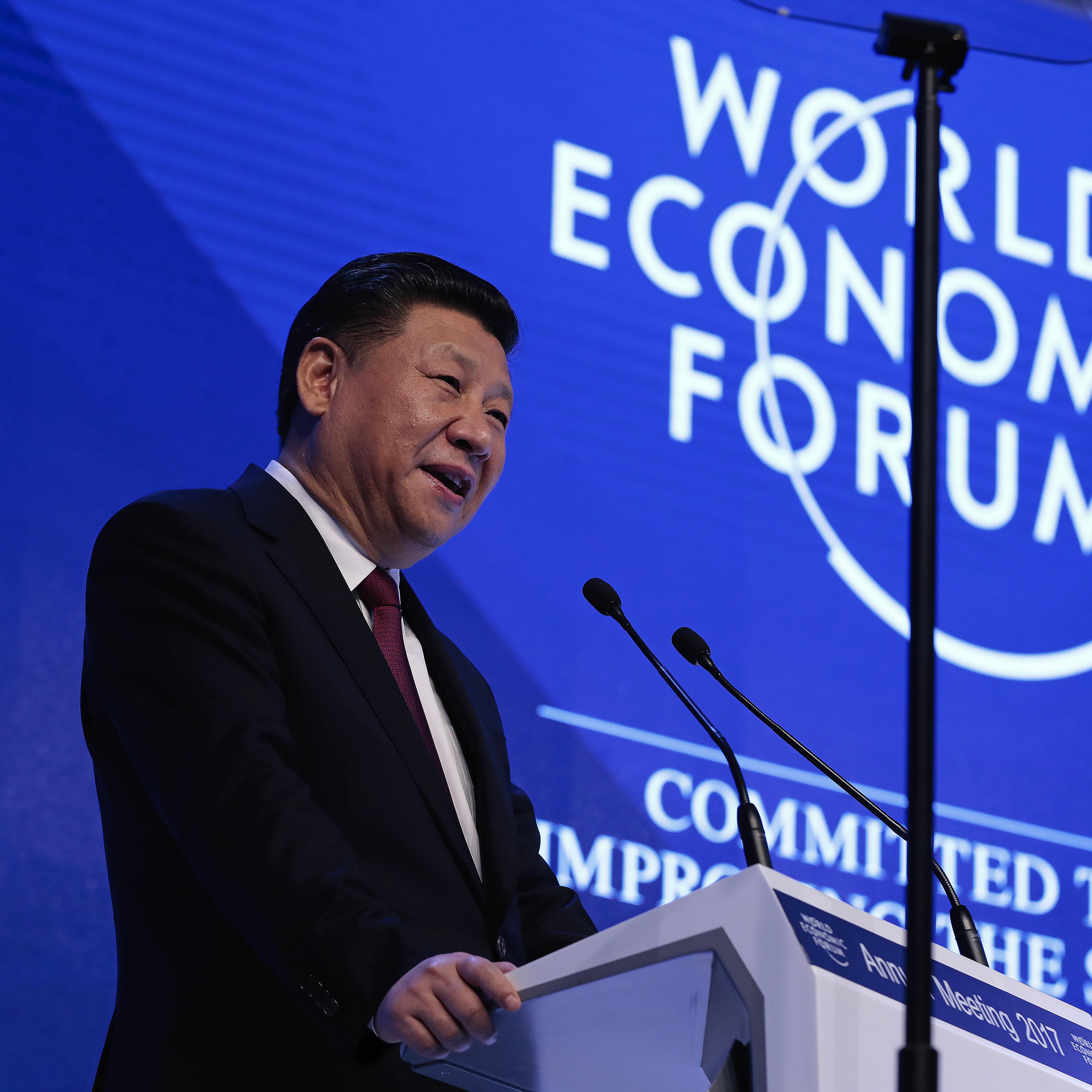 Xi Jinping, China's president, speaks during the opening plenary session of the World Economic Forum (WEF) annual meeting in Davos, Switzerland, on Tuesday, Jan. 17, 2017.