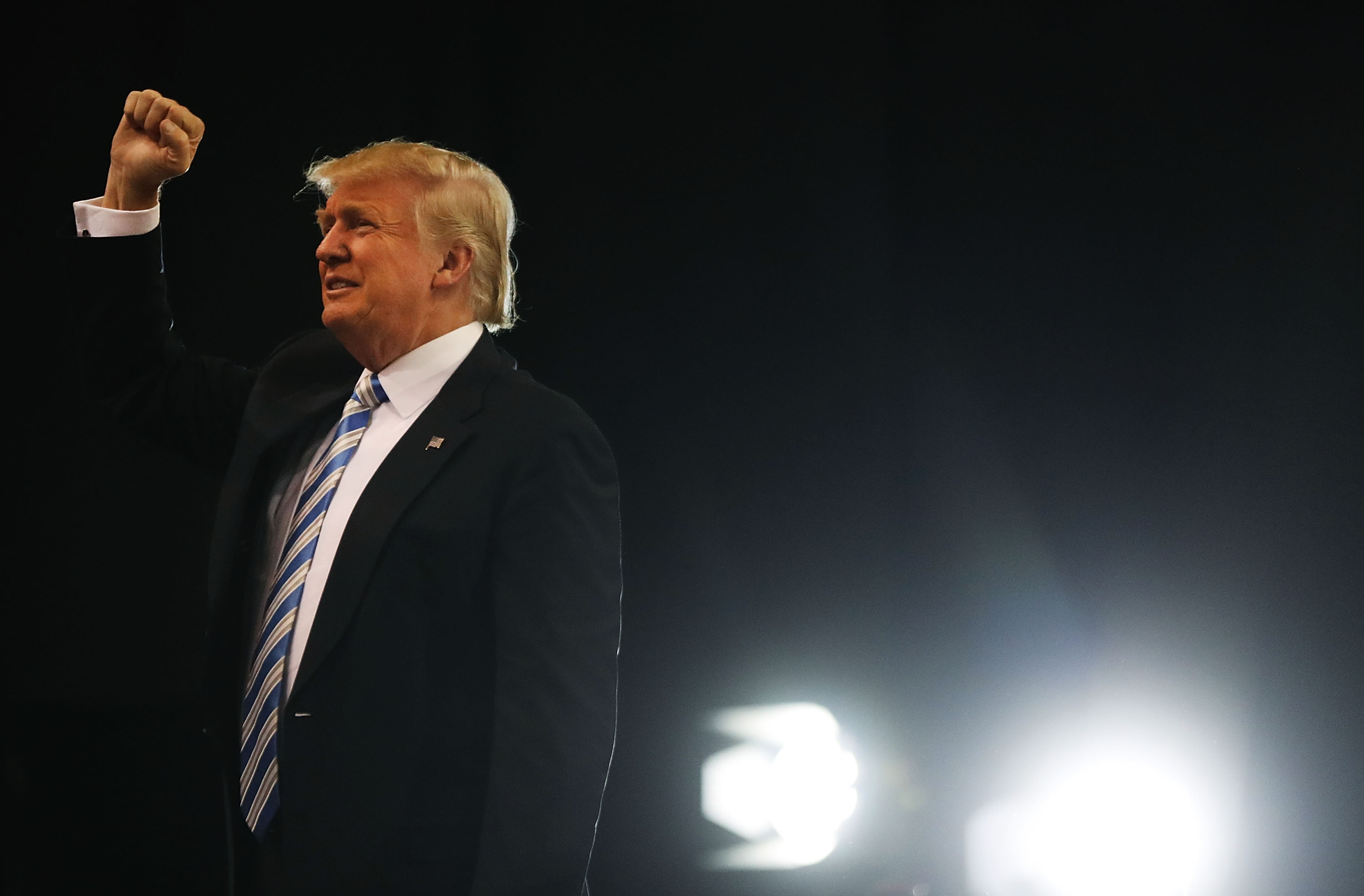 Republican Presidential candidate Donald Trump speaks at a rally in Cleveland, Ohio, on Oct. 22, 2016.