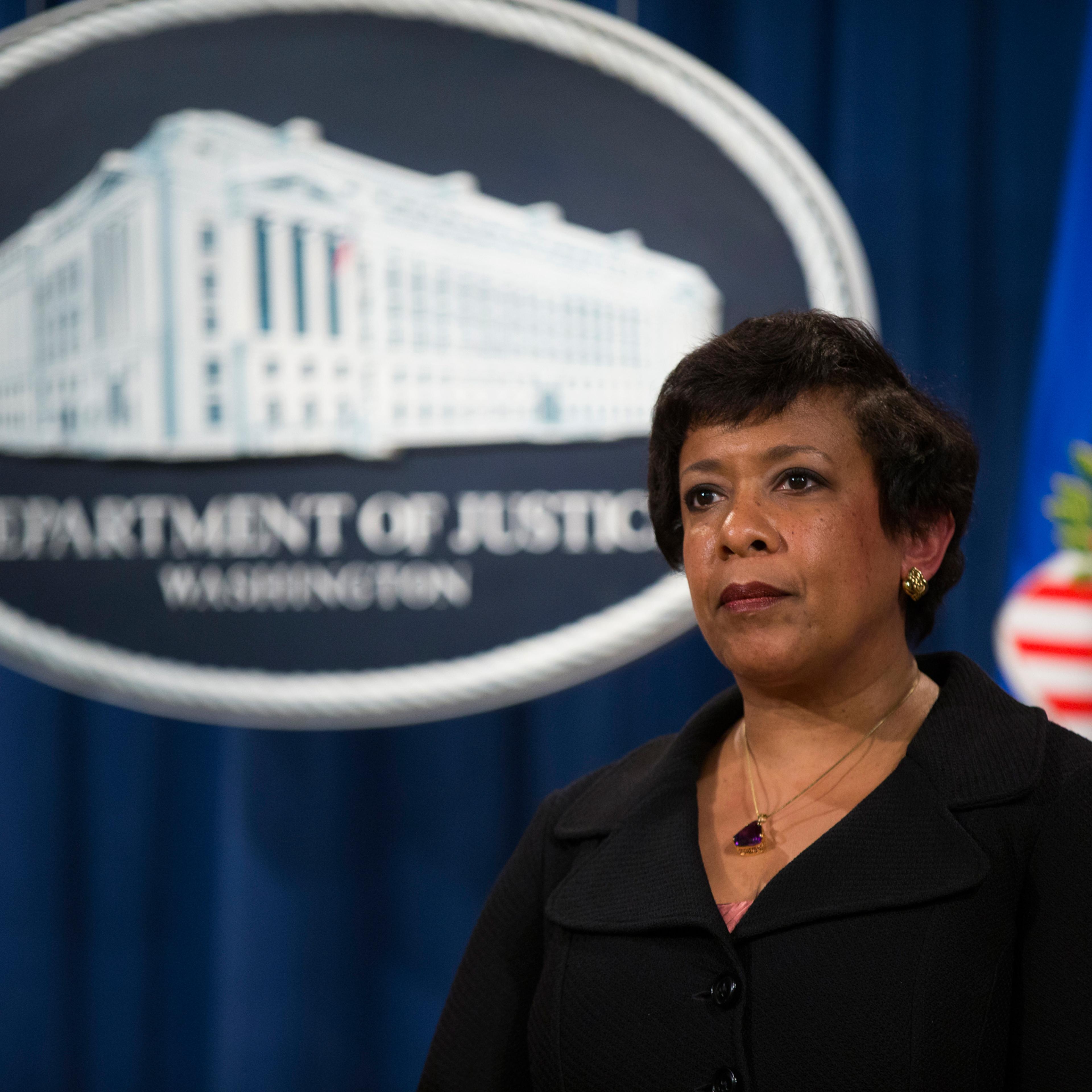 Attorney General Loretta Lynch pauses during a news conference at the Justice Department in Washington, Monday, May 9, 2016. North Carolina Gov. Pat McCrory's administration sued the federal government Monday in a fight for a state law that limits protec