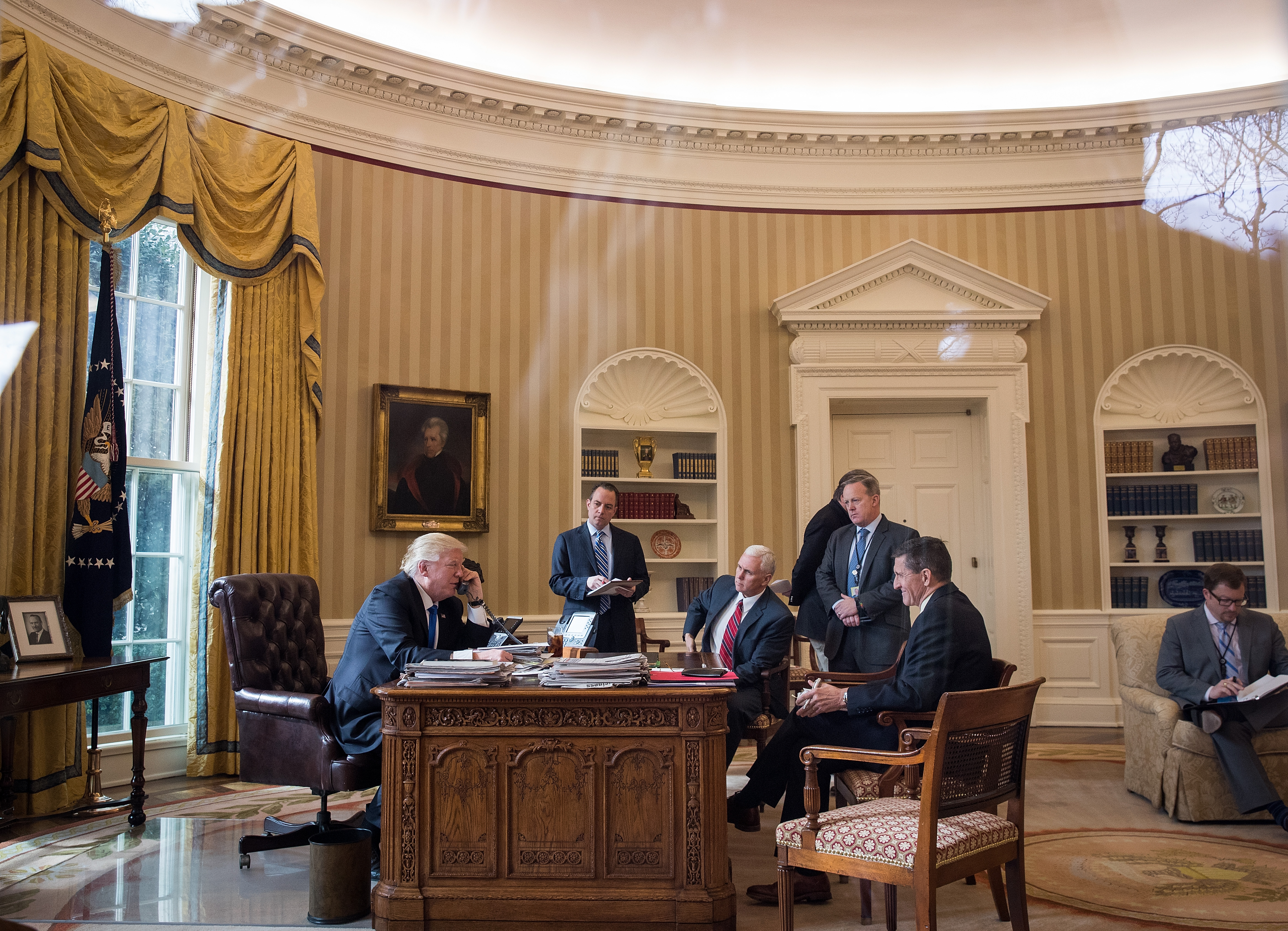 Donald Trump Speaks With Russian Leader Vladimir Putin From The White House