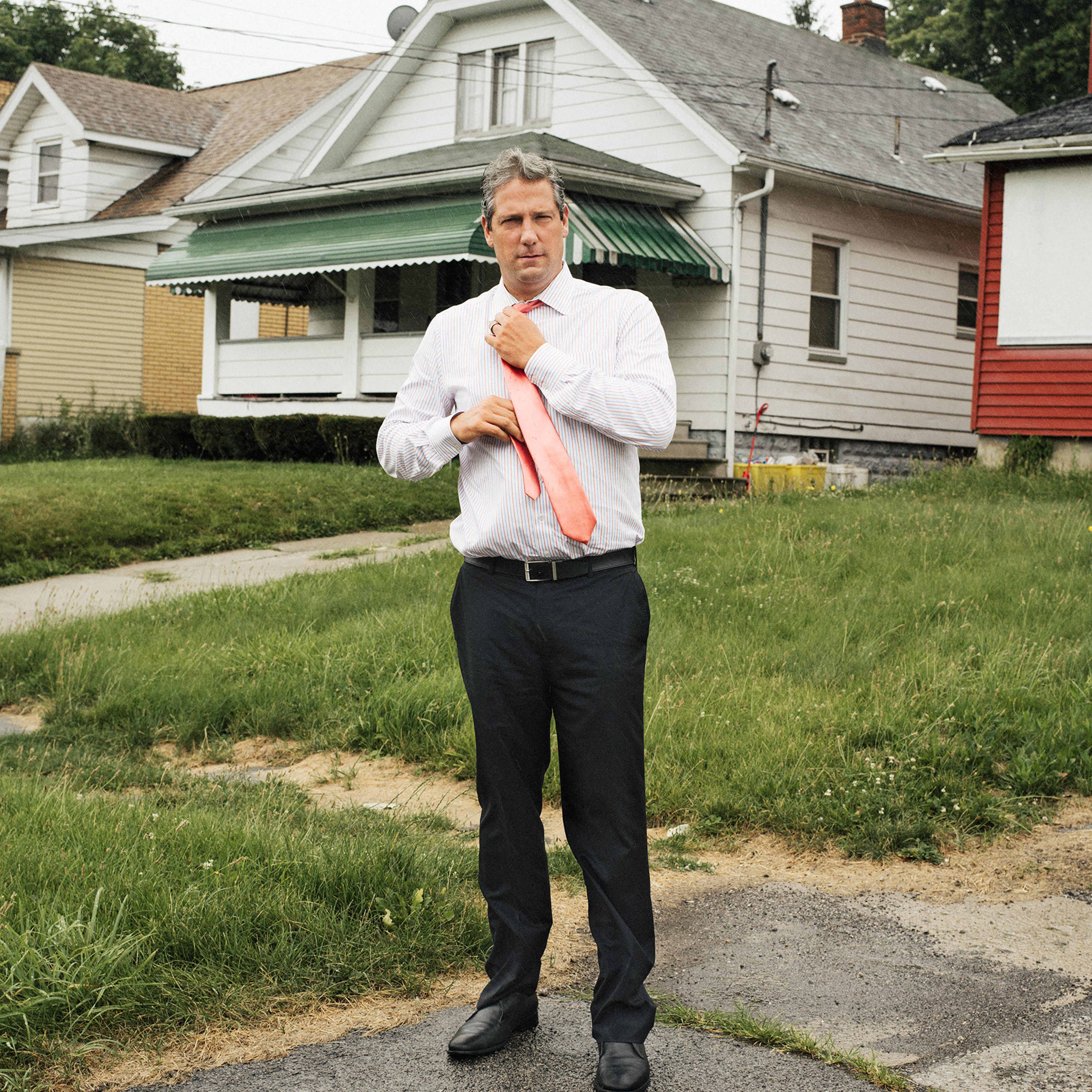 Democratic Congressman Tim Ryan visits a neighborhood in Youngstown, Ohio, on July 22