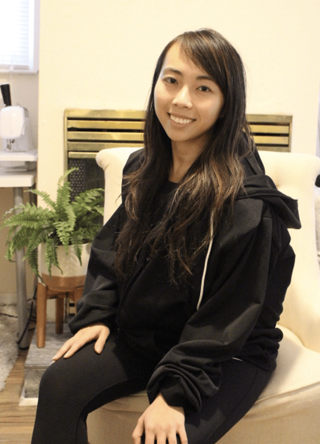 Vy Tran in one of her bulletproof Wonder Hoodies
