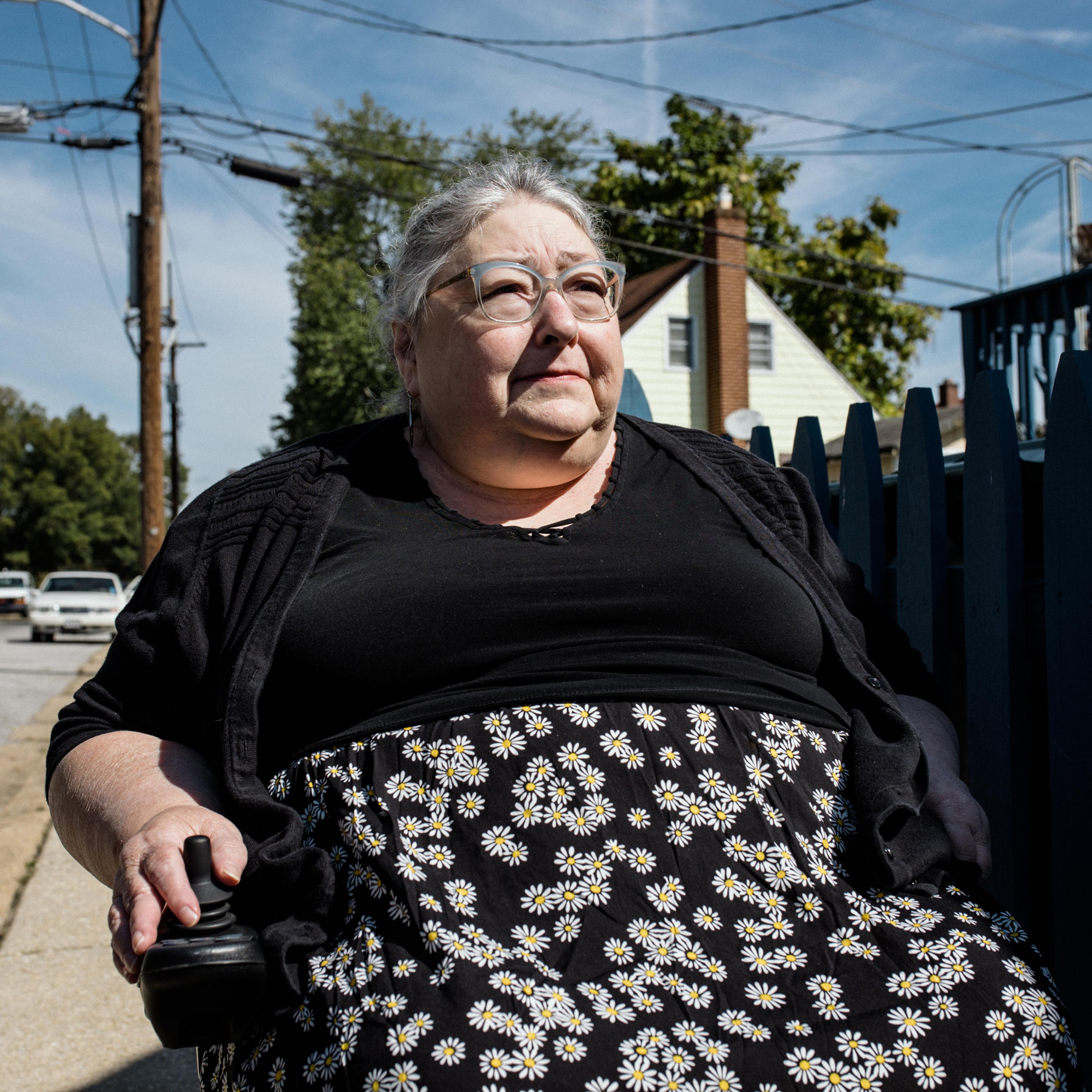 Susan Goodlaxson began using a wheelchair five years ago, following surgery for a brain tumor. On the block where she lives in Baltimore, there isn’t a single curb ramp ― despite requirements for such accessibility under the Americans With Disabilities A