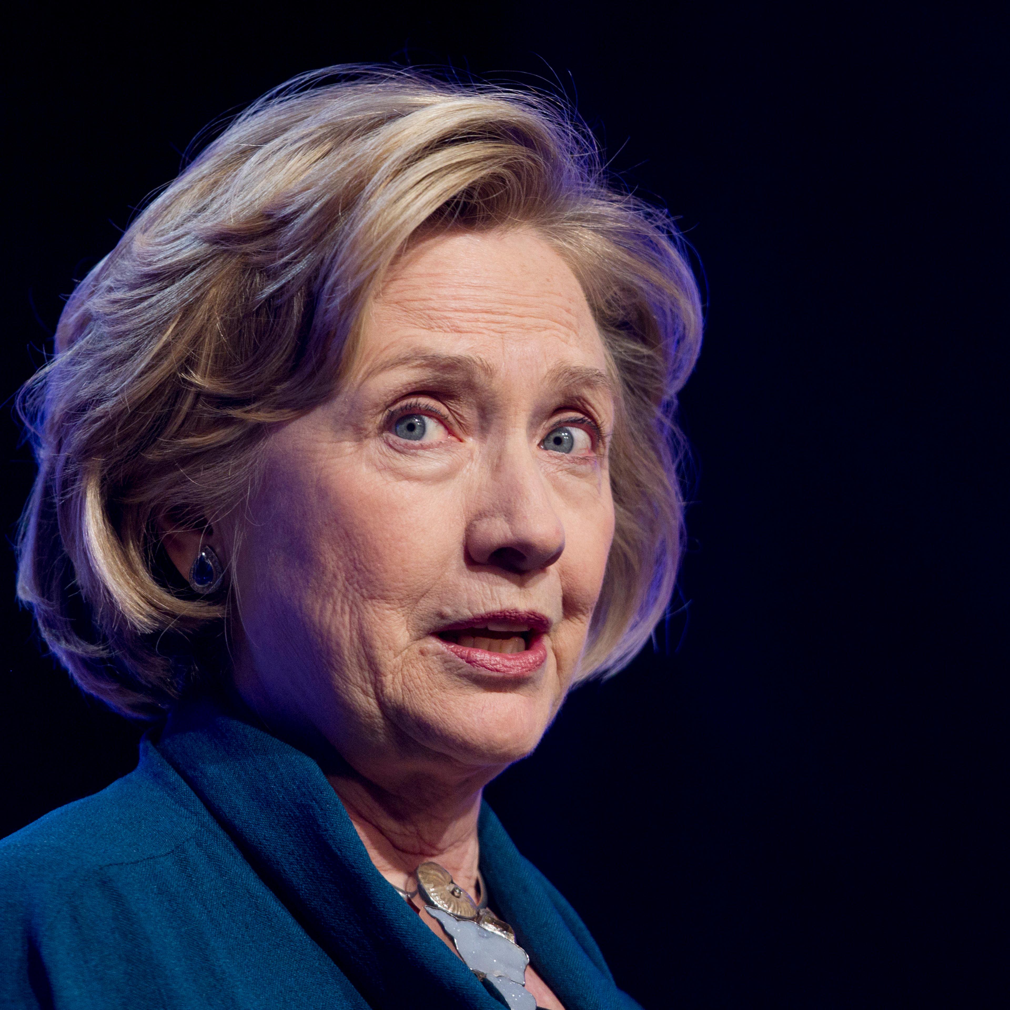 Former U.S. Secretary of State Clinton speaks to members of the Institute of Scrap Recycling Industries during their annual convention in Las Vegas