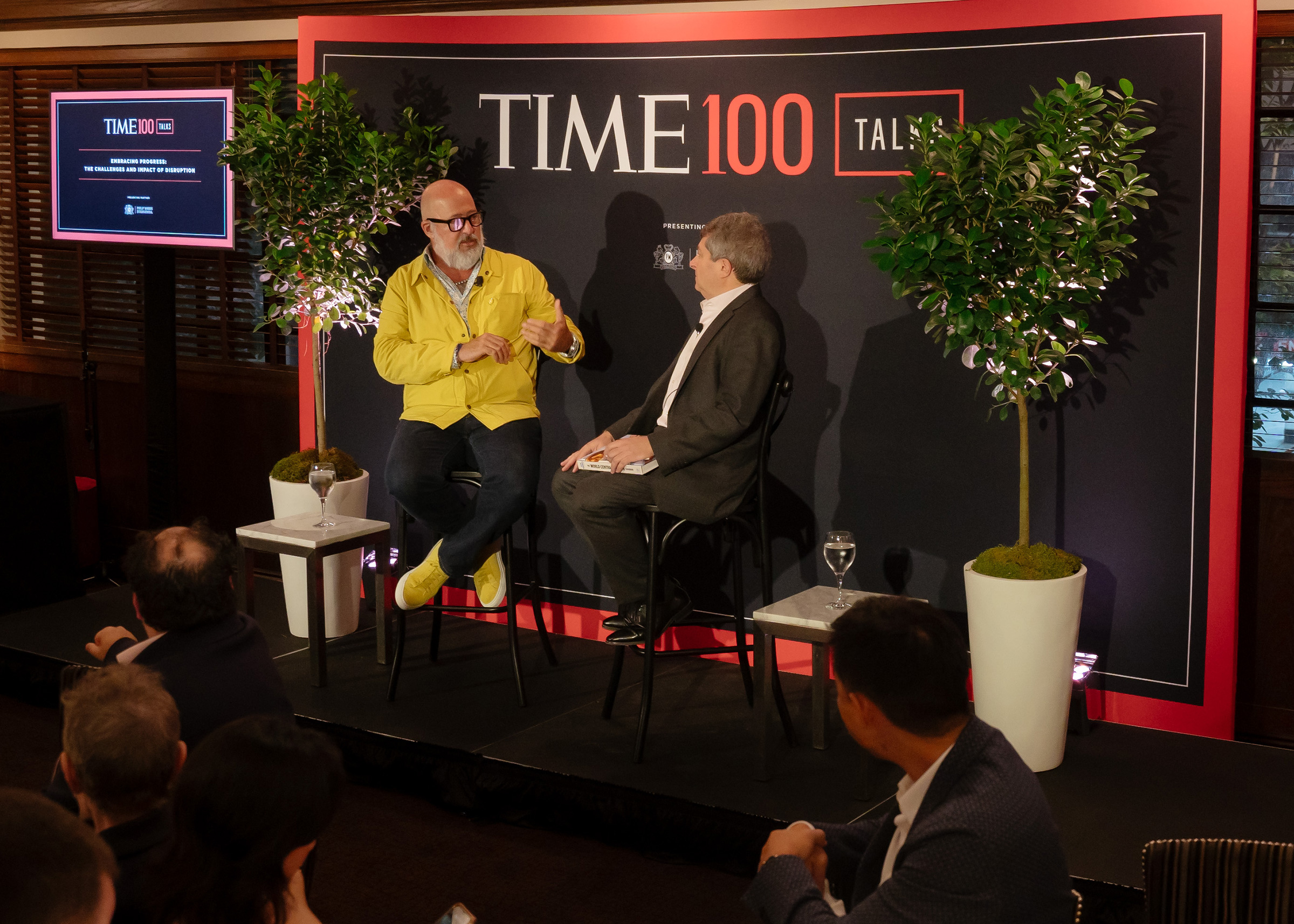 Chef and TV presenter Andrew Zimmern discusses the topic of hunger with Edward Felsenthal in New York City on Sep. 18, 2023.