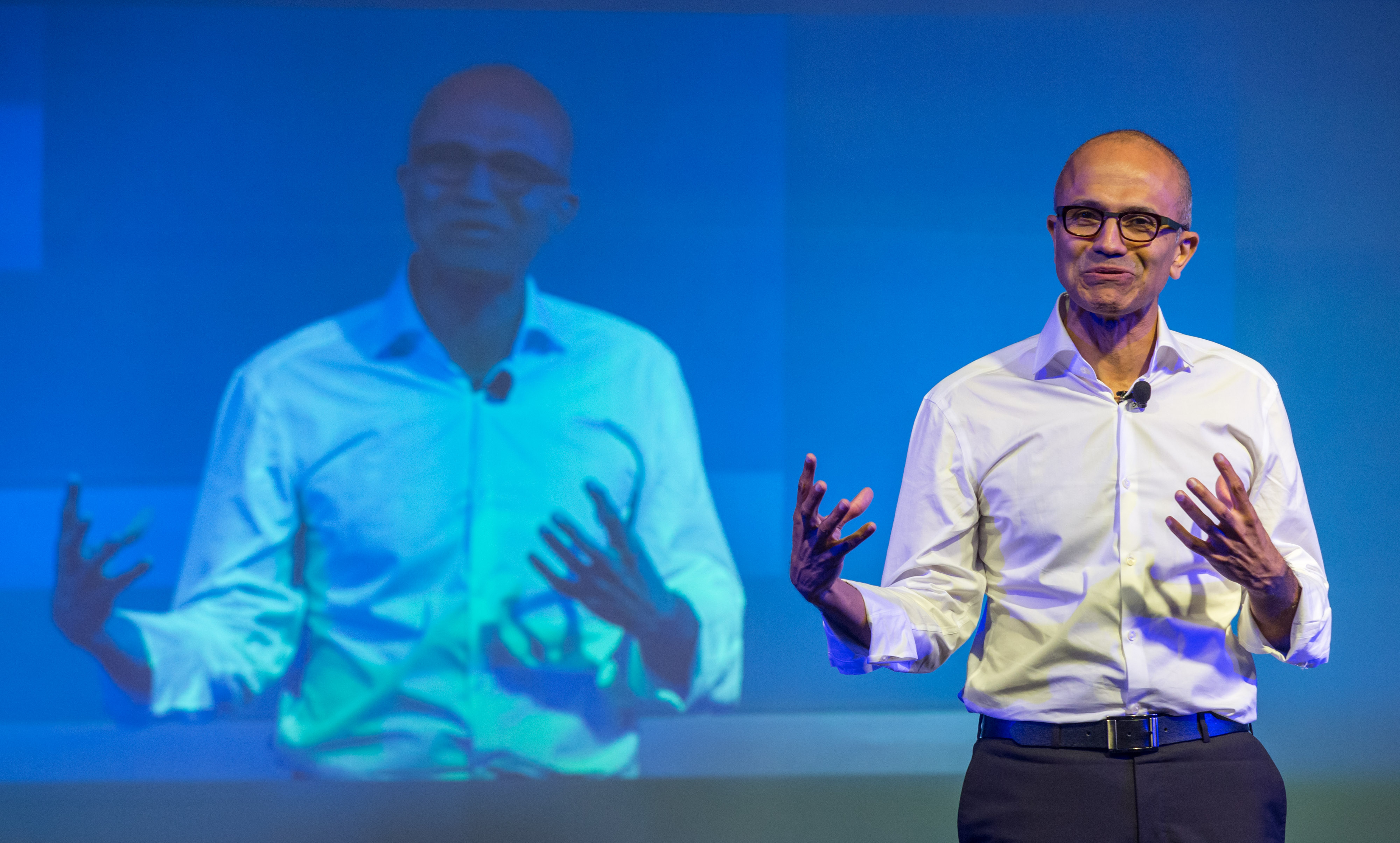 Microsoft Corp Chief Executive Officer Satya NadellaSpeaks At Company Event