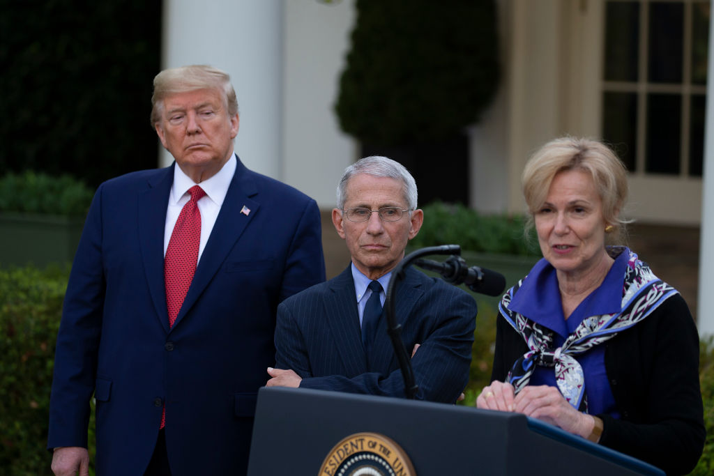 President Trump Holds Daily Coronavirus Task Force Briefing In Rose Garden