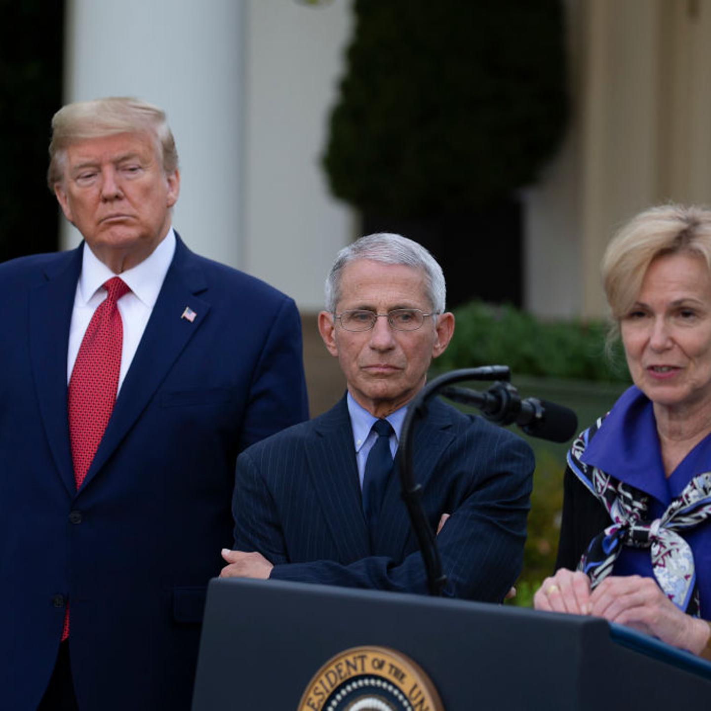 President Trump Holds Daily Coronavirus Task Force Briefing In Rose Garden