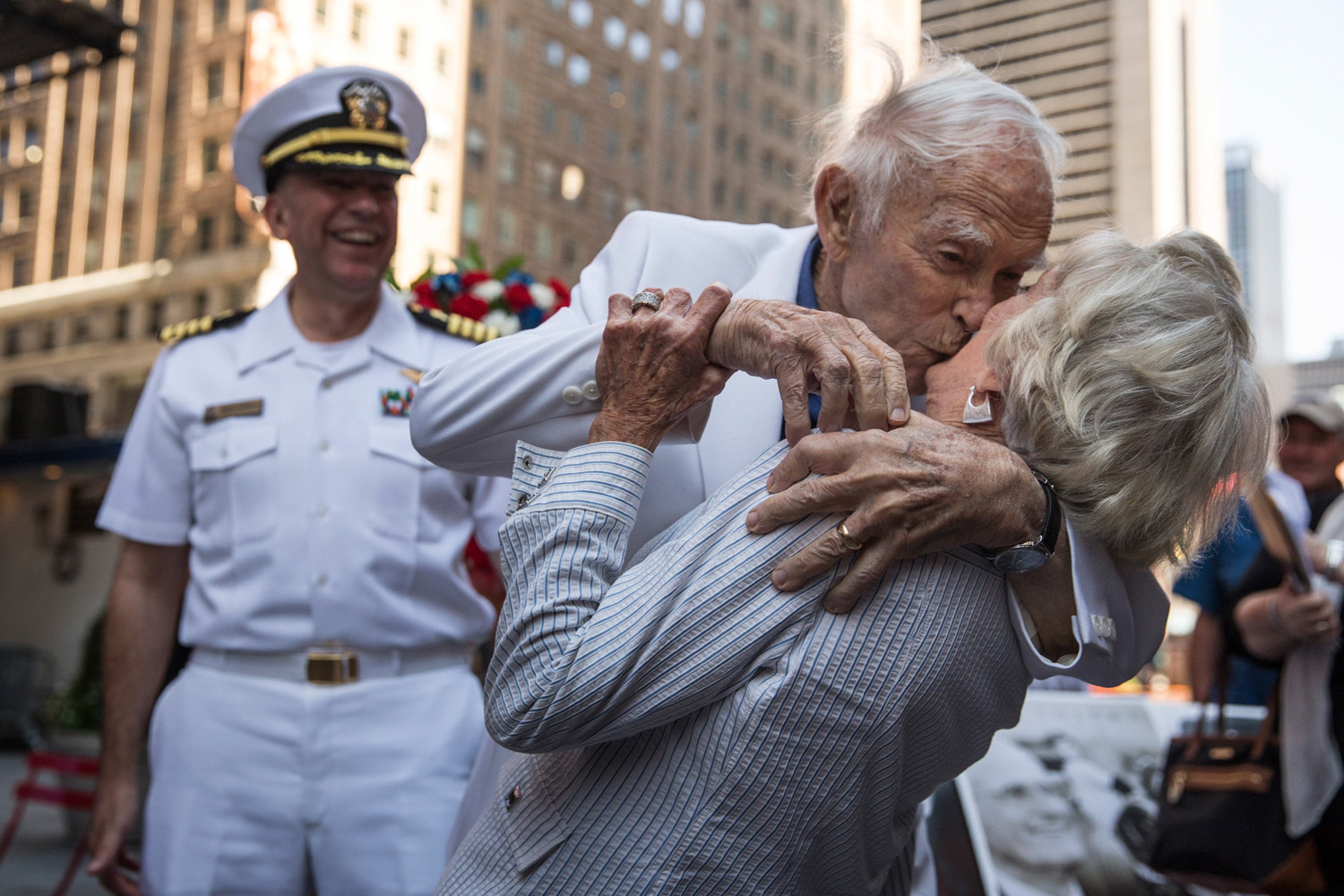 Veterans Participate In Times Square Event Marking End Of WWII