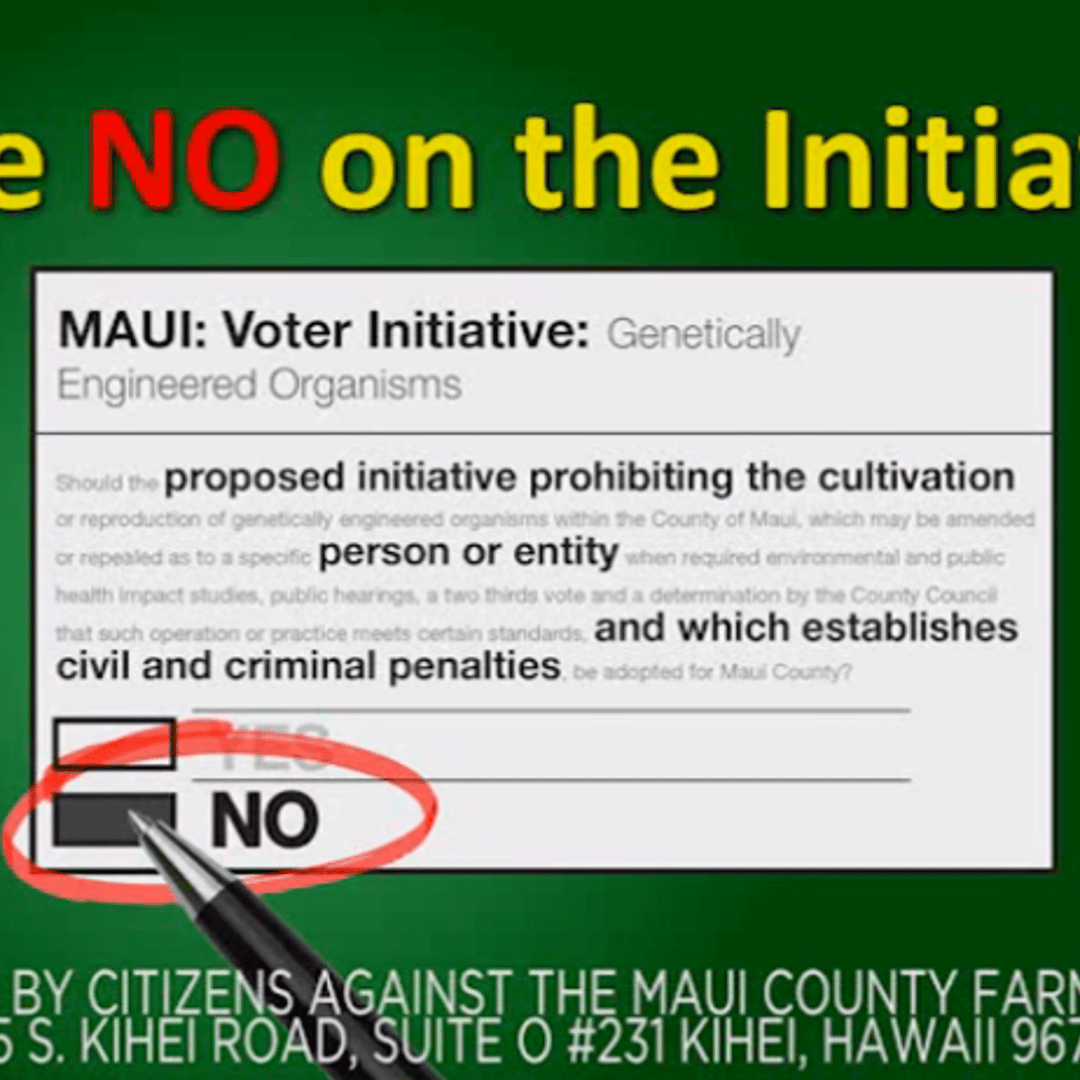 A still from an advertisement payed for by Citizens Against the Maui County Farming Ban, a group backed by agricultural giants Monsanto and DowAgroSciences