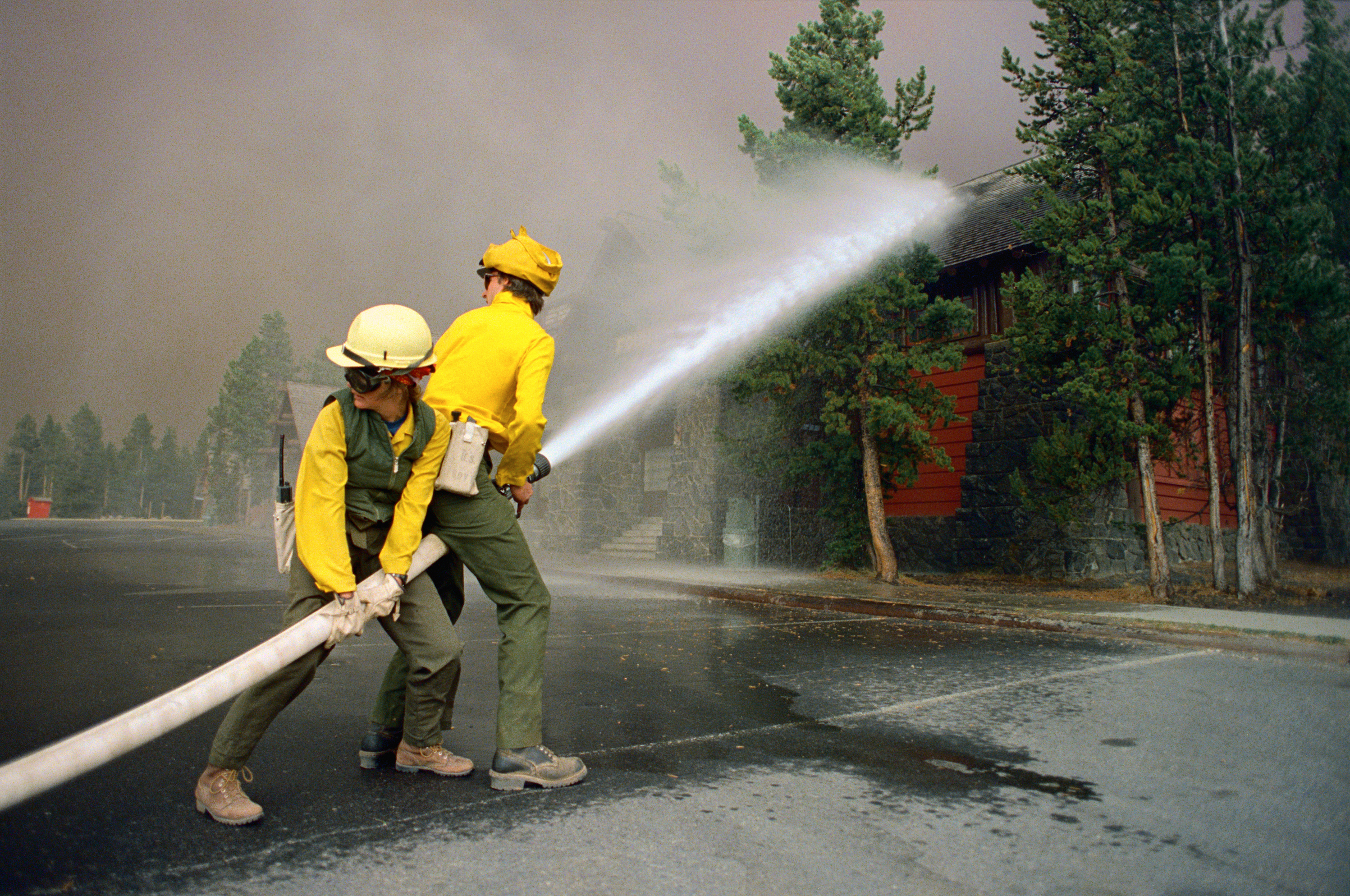 Firemen Battling Yellowstone Fire