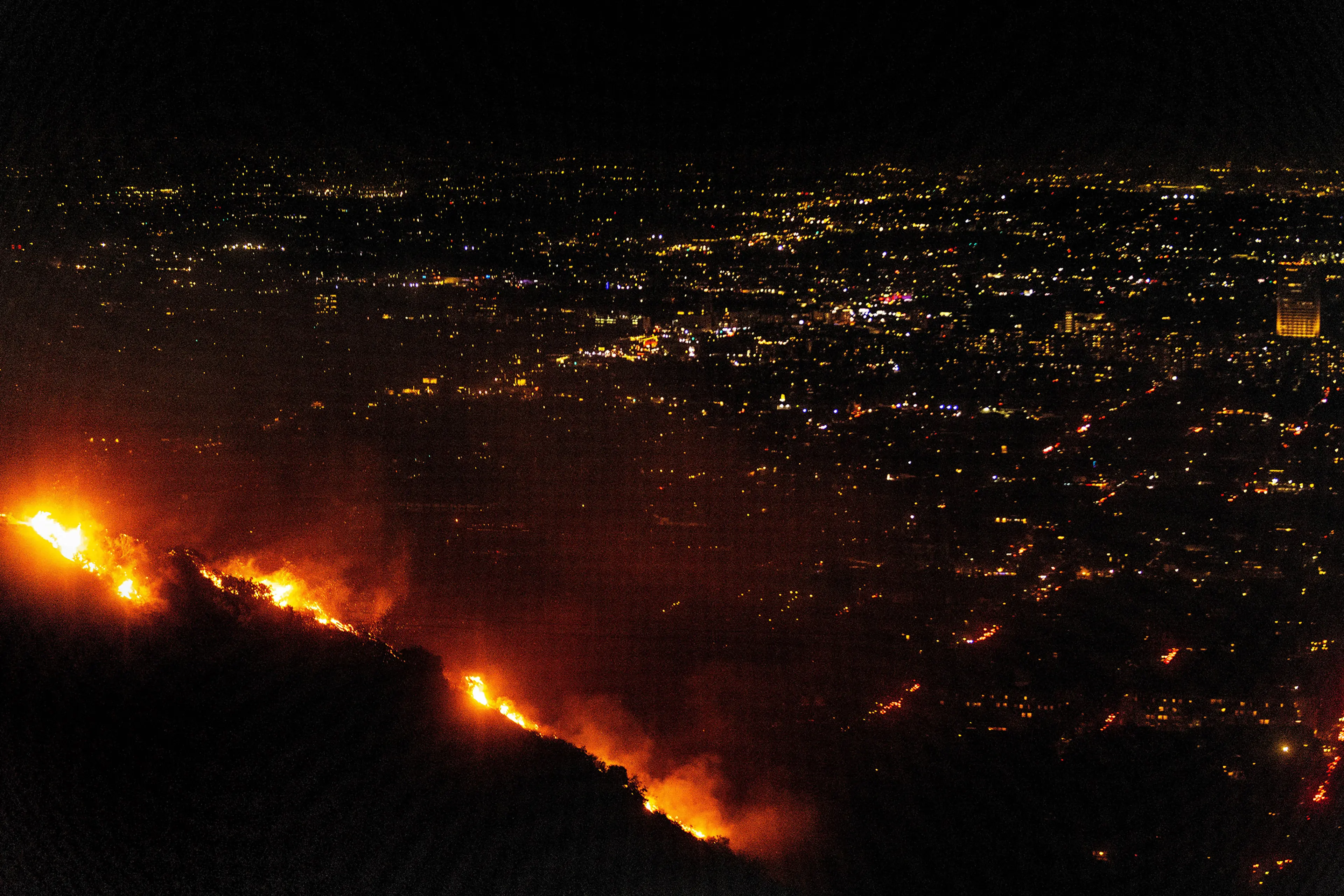 The Sunset Fire erupted in the Hollywood Hills at dusk on Jan. 8