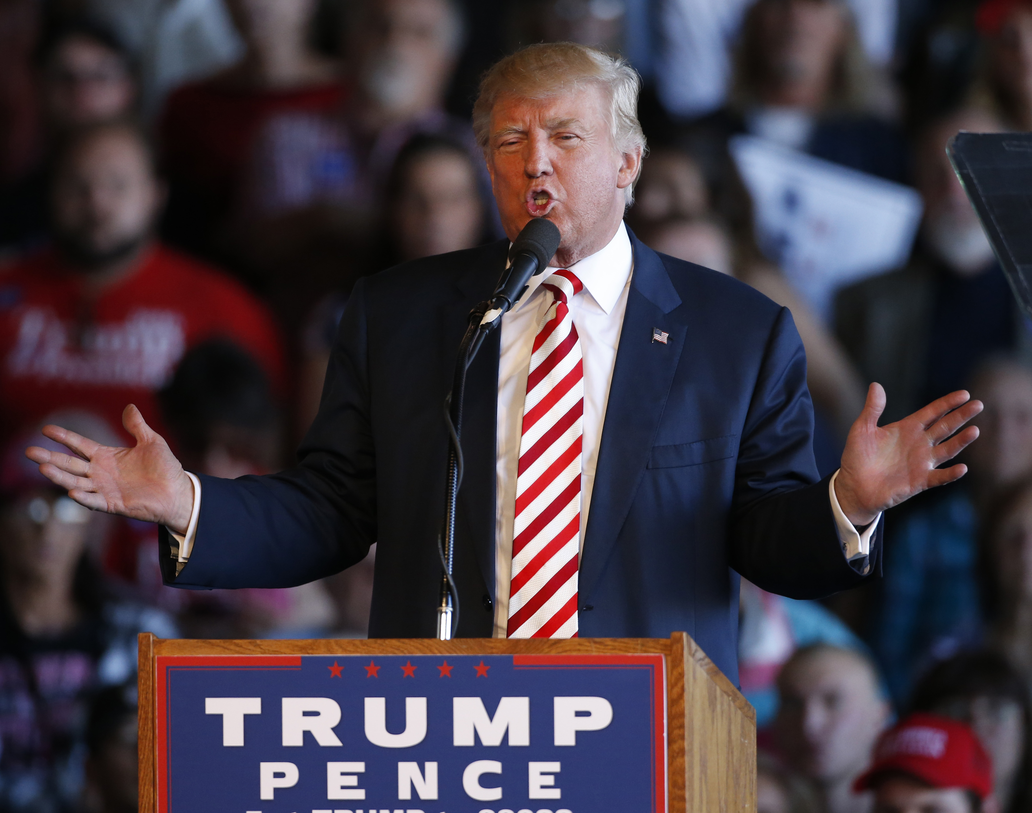 Republican presidential candidate Donald Trump speaks at a rally in Grand Junction Co., on Oct. 18, 2016.