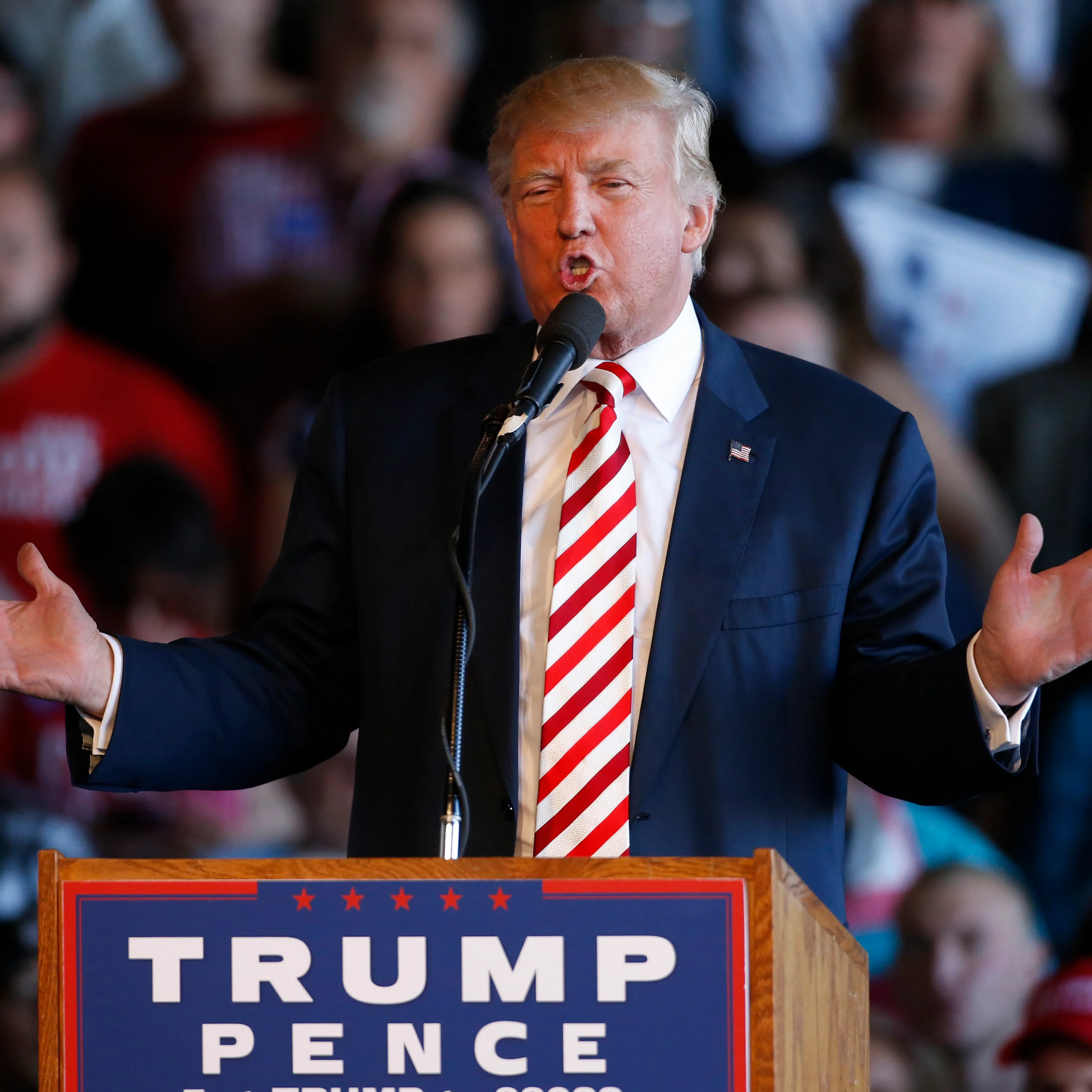 Republican presidential candidate Donald Trump speaks at a rally in Grand Junction Co., on Oct. 18, 2016.