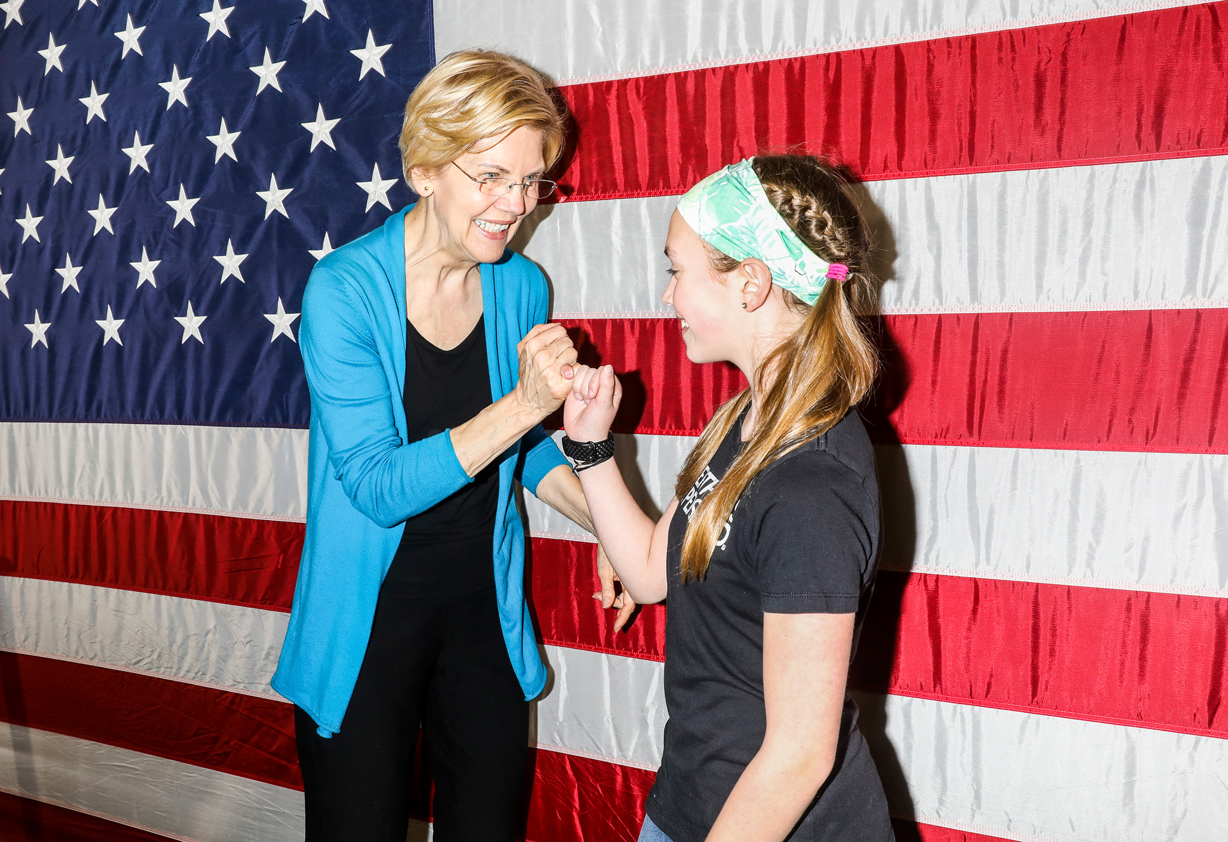 Warren on the campaign trail on May 3 in Iowa, where she’s hired dozens of paid staff to compete in the first caucus state.