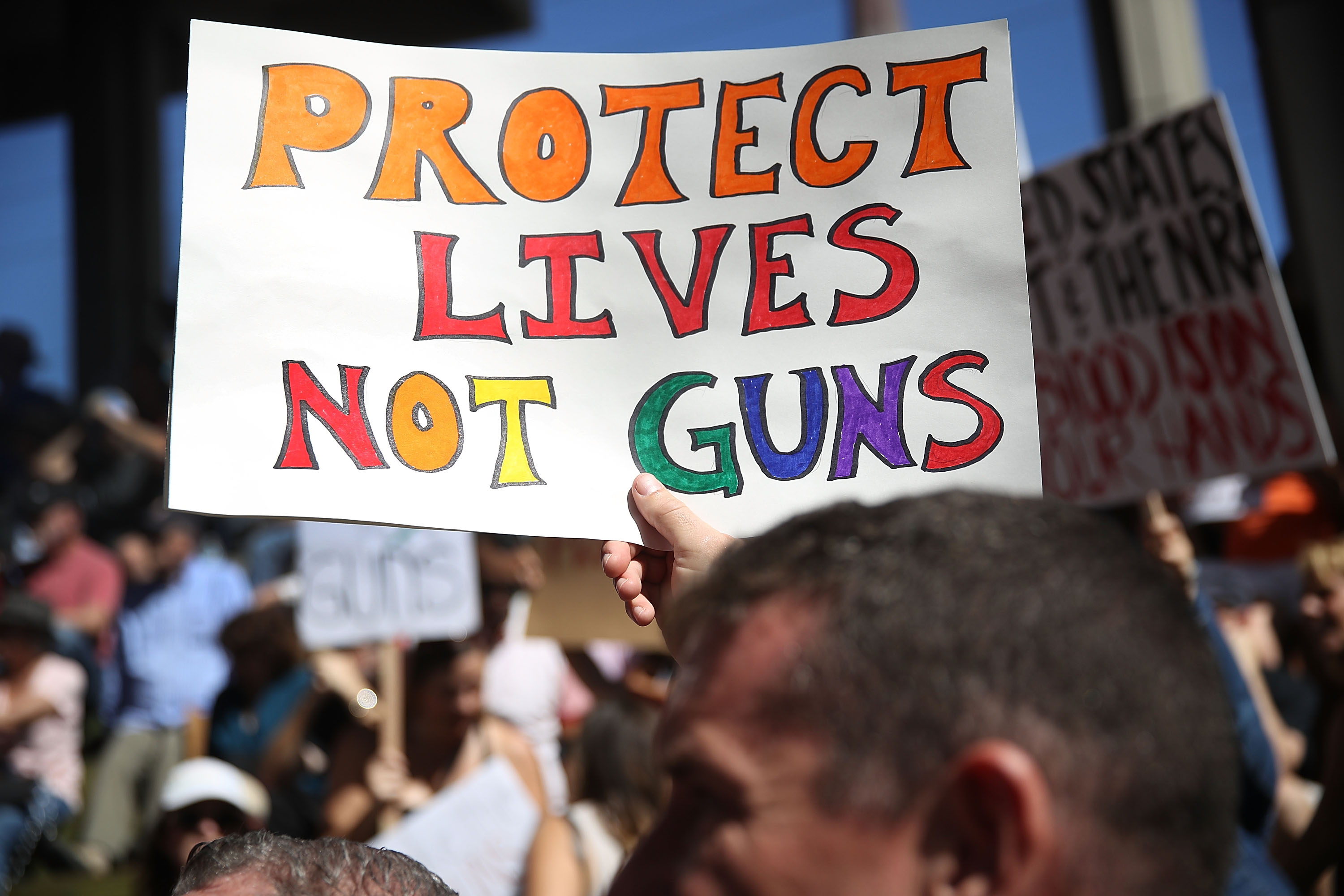 Protestors Rally For Gun Control At Broward Courthouse After FL School Shooting