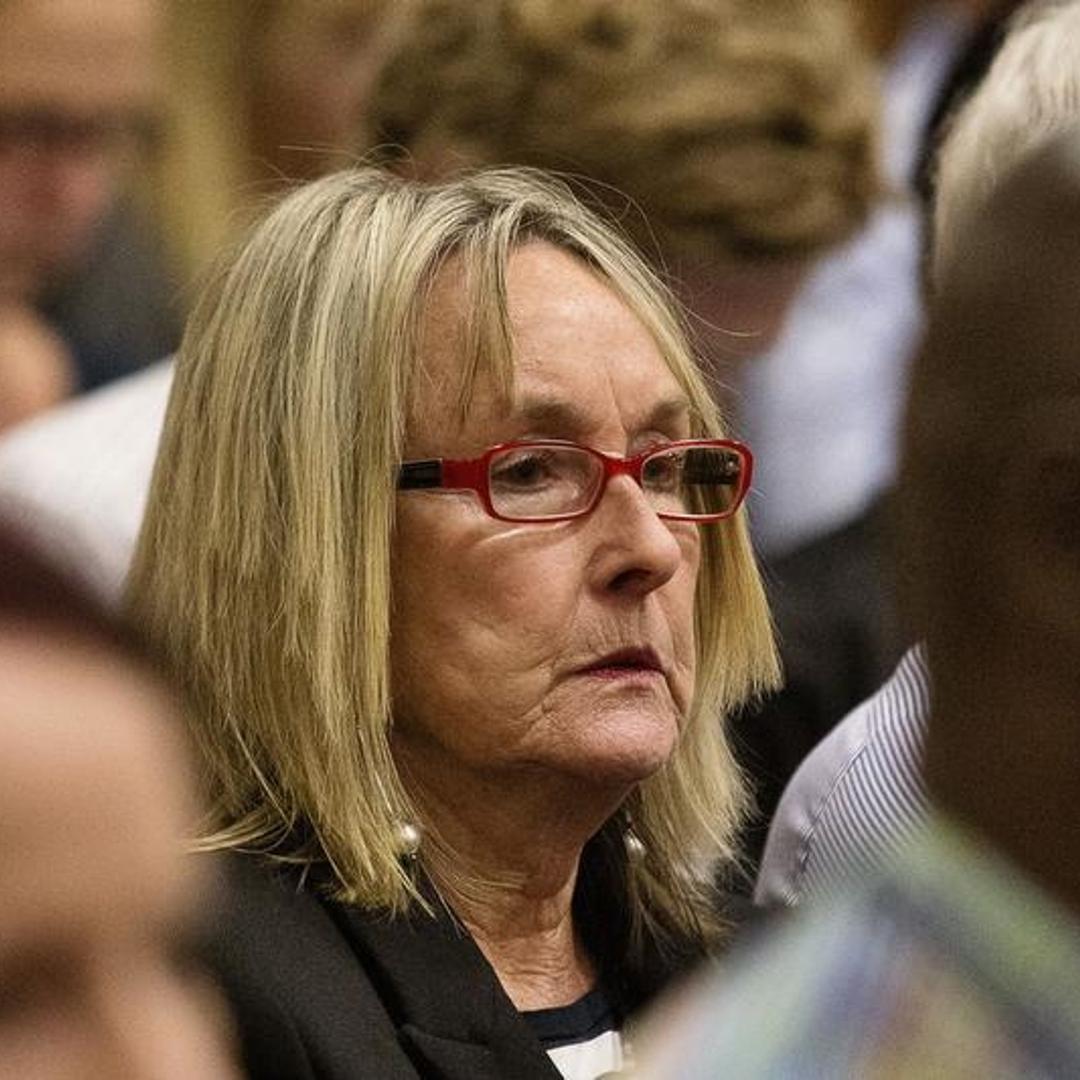 June, mother of Reeva Steenkamp, looks on at the murder trial of Pistorius at the North Gauteng High Court in Pretoria