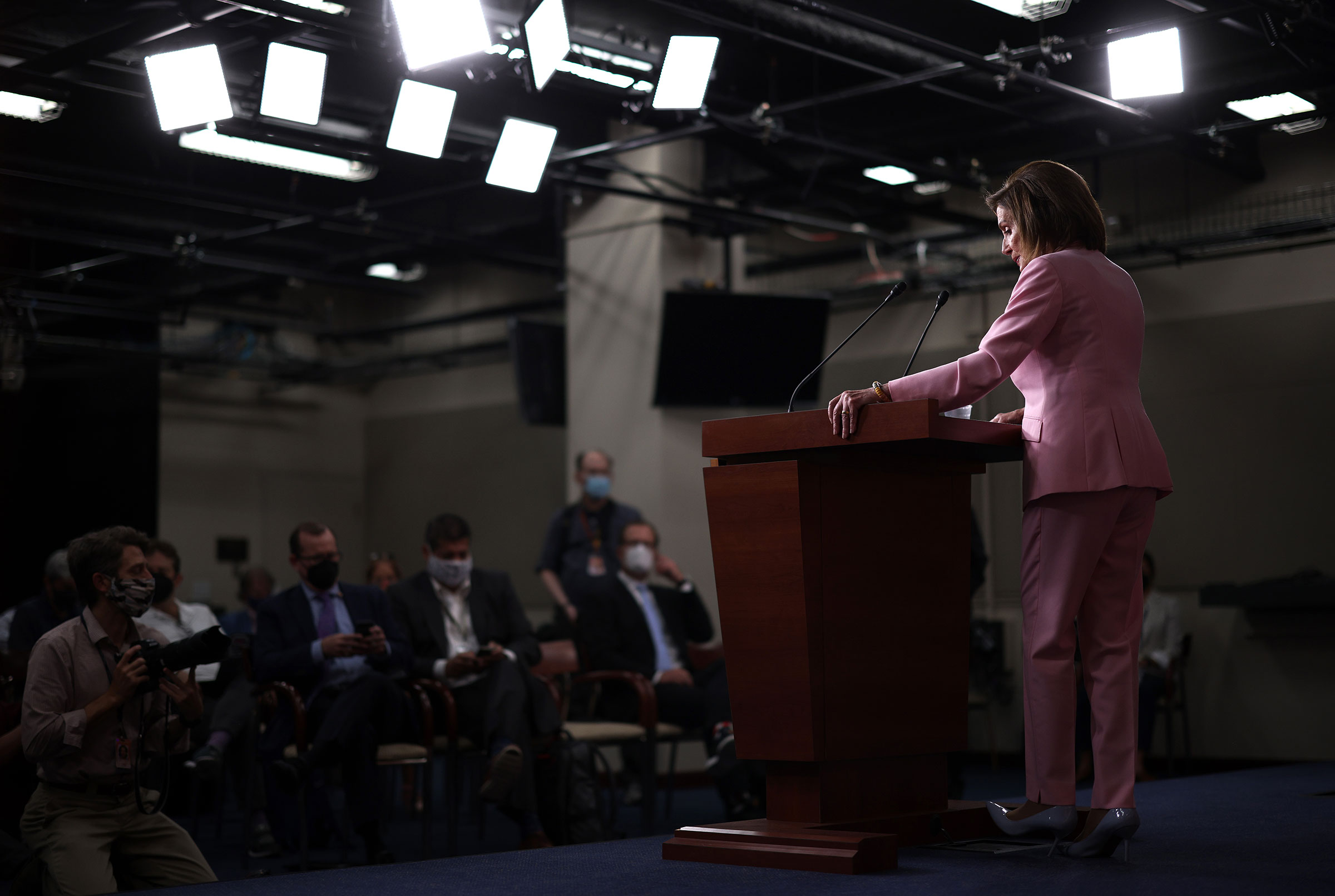 SpeakSpeaker of the House Nancy Pelosi holds her weekly press conference at the Capitol on Aug. 25, 2021.er Pelosi Speaks To The Media In Weekly Press Conference