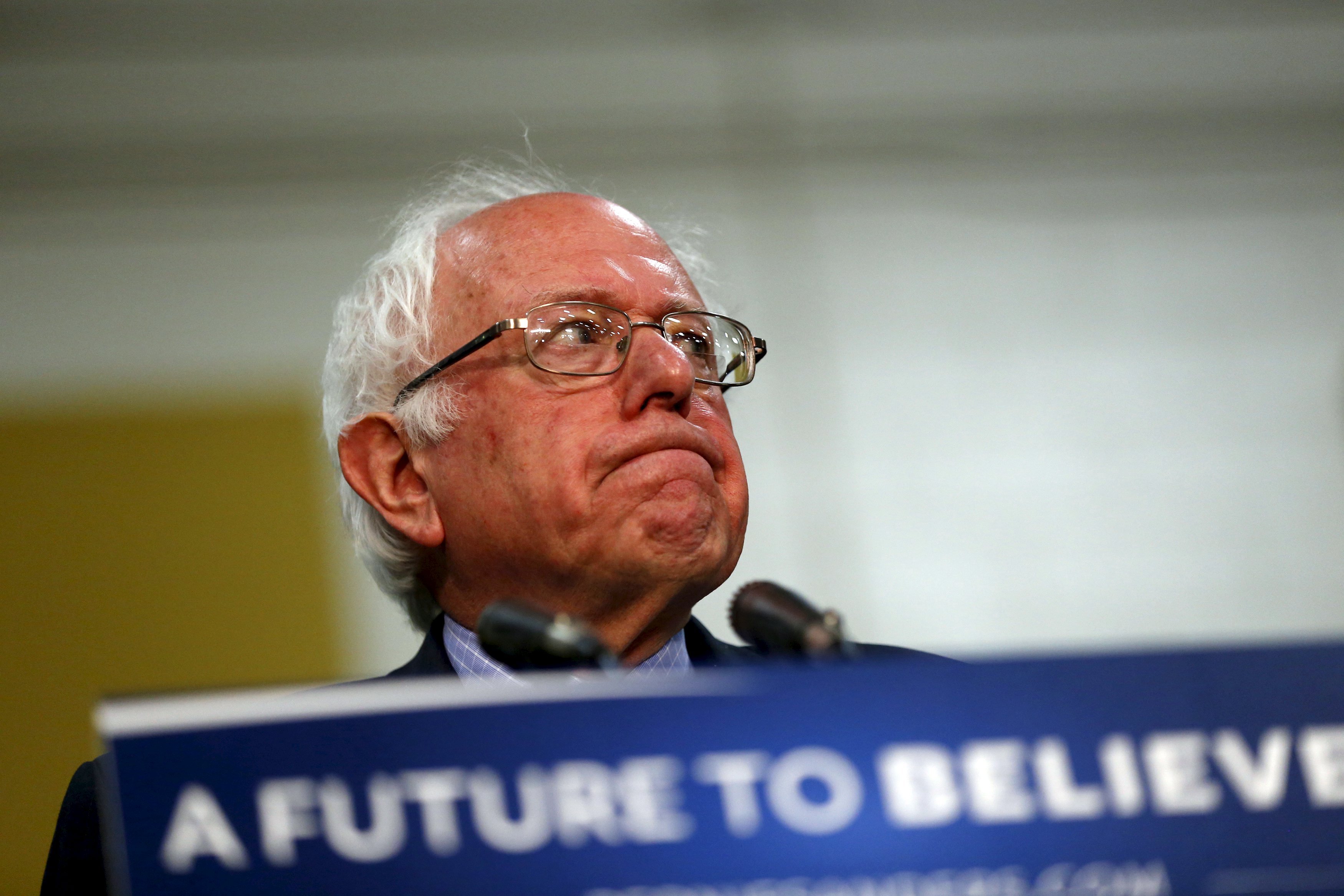 U.S. Democratic presidential candidate Bernie Sanders (I-VT) speaks at a campaign event at Purdue University in West Lafayette, Indiana